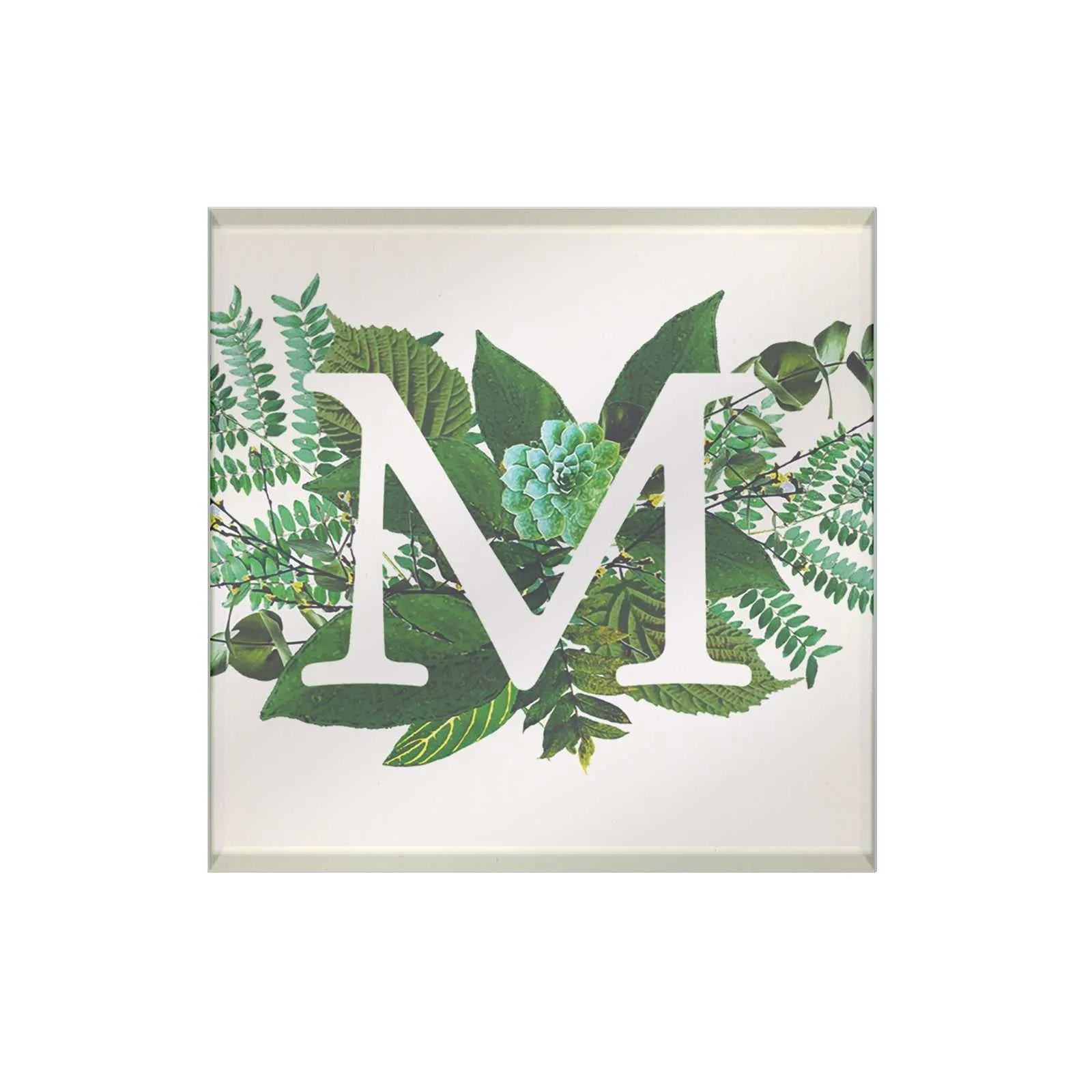 Botanical Monogram Glass Coaster