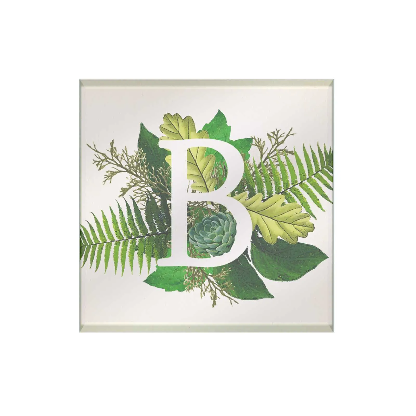 Botanical Monogram Glass Coaster