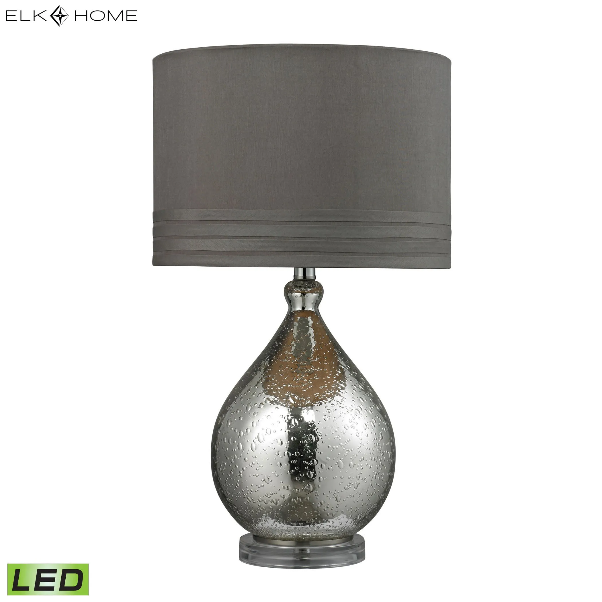 Bubble Glass 24" LED Table Lamp in Silver Mercury