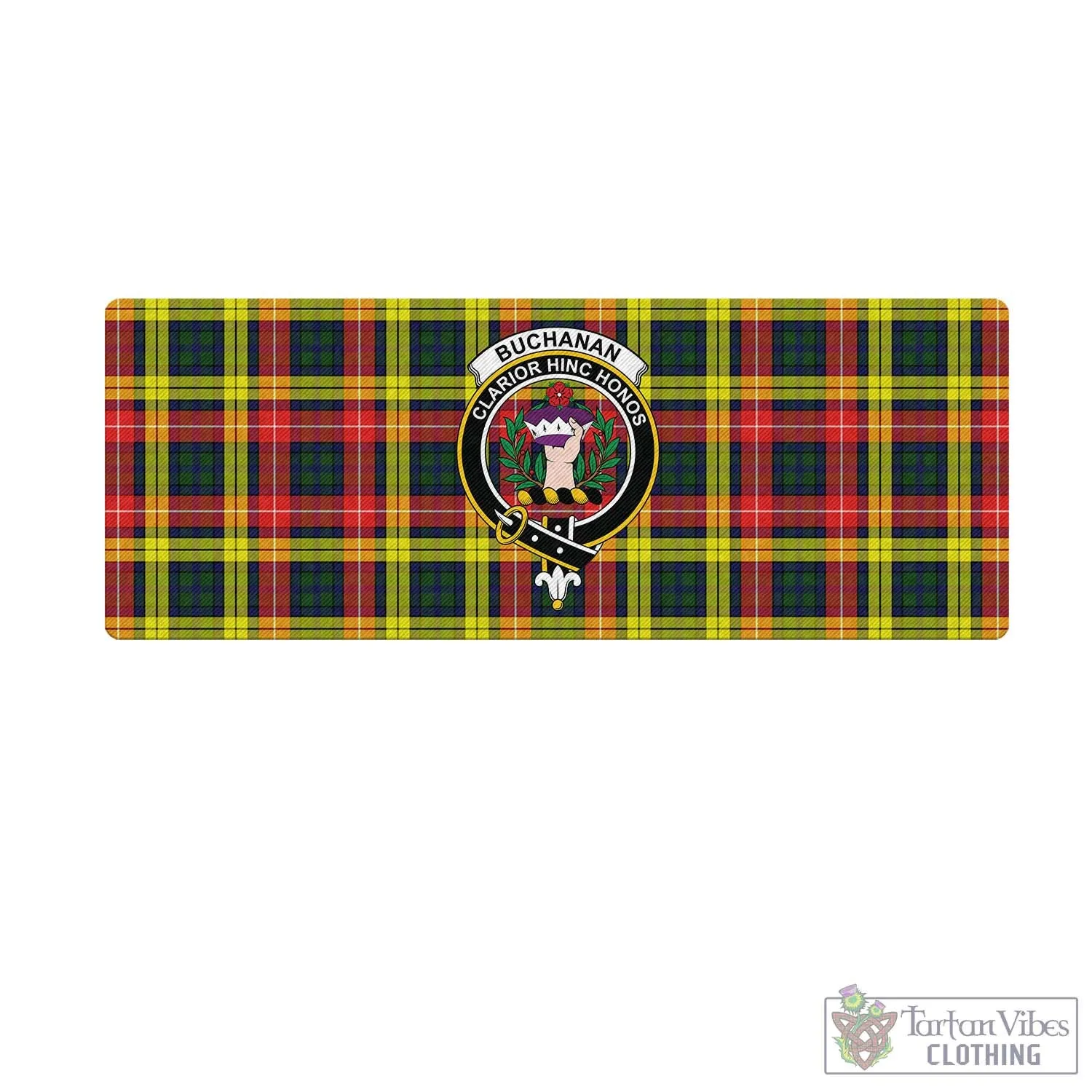 Buchanan Modern Tartan Mouse Pad with Family Crest