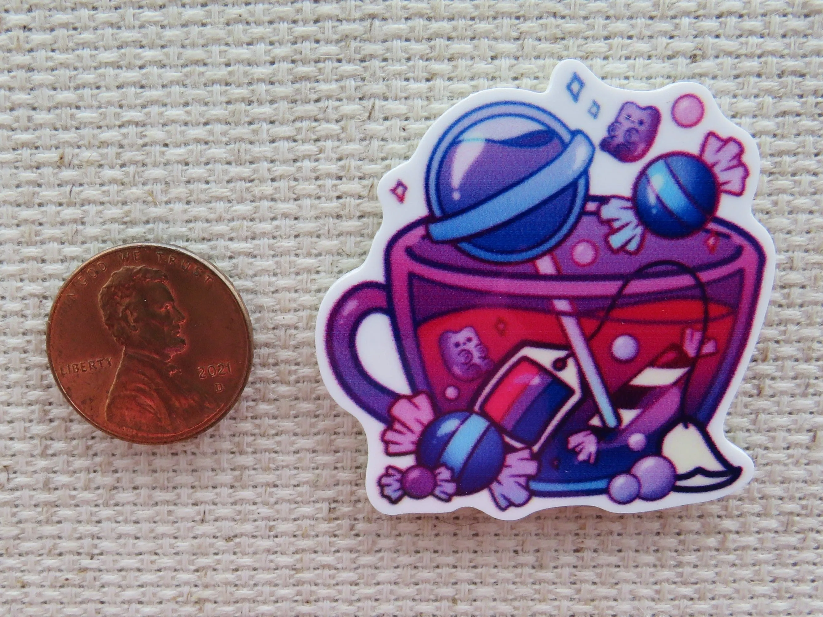 Candy Themed Tea Cup Needle Minder, Cover Minder, Magnet