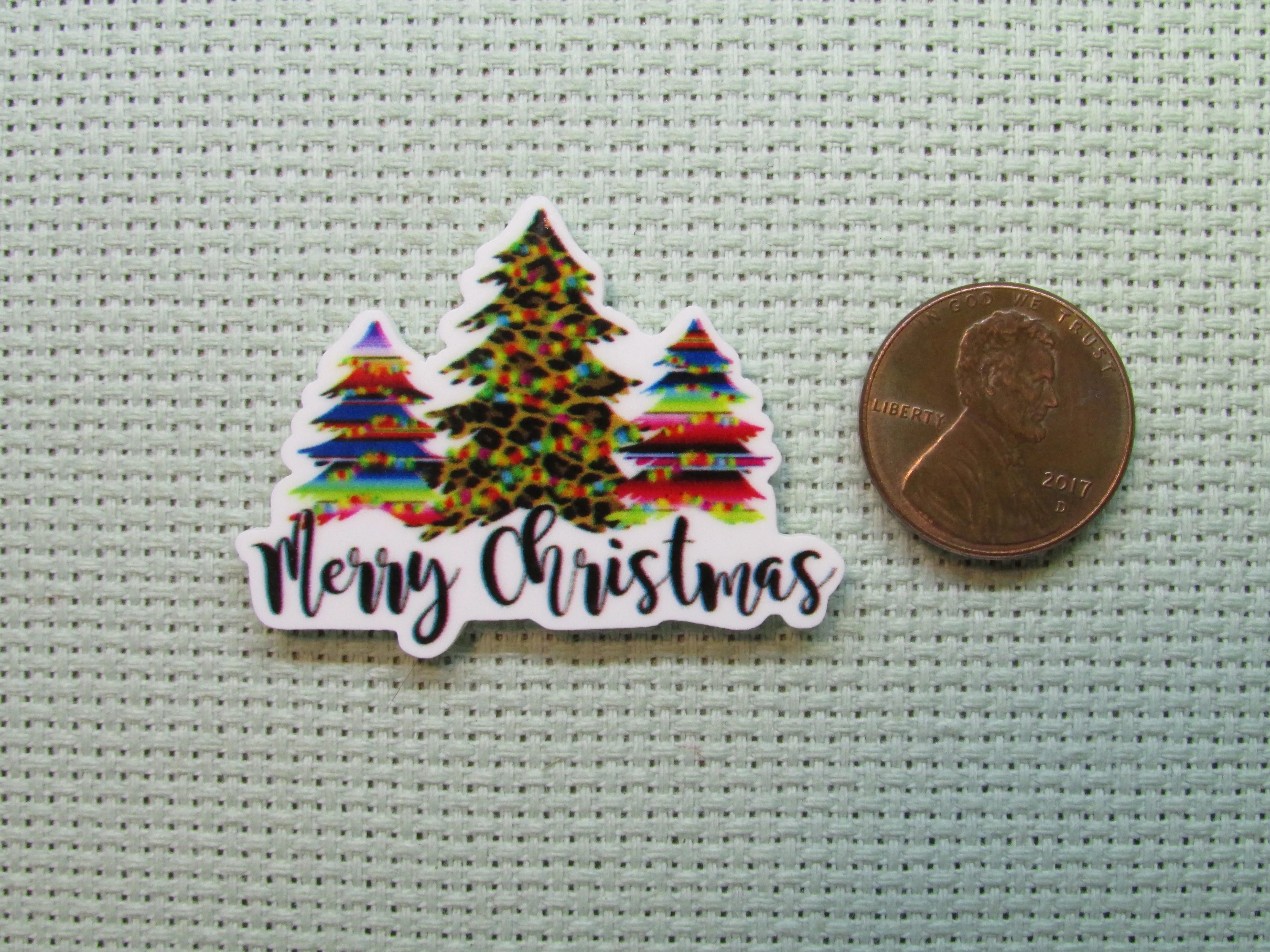 Colorful Merry Christmas Trees Needle Minder, Cover Minder, Magnet