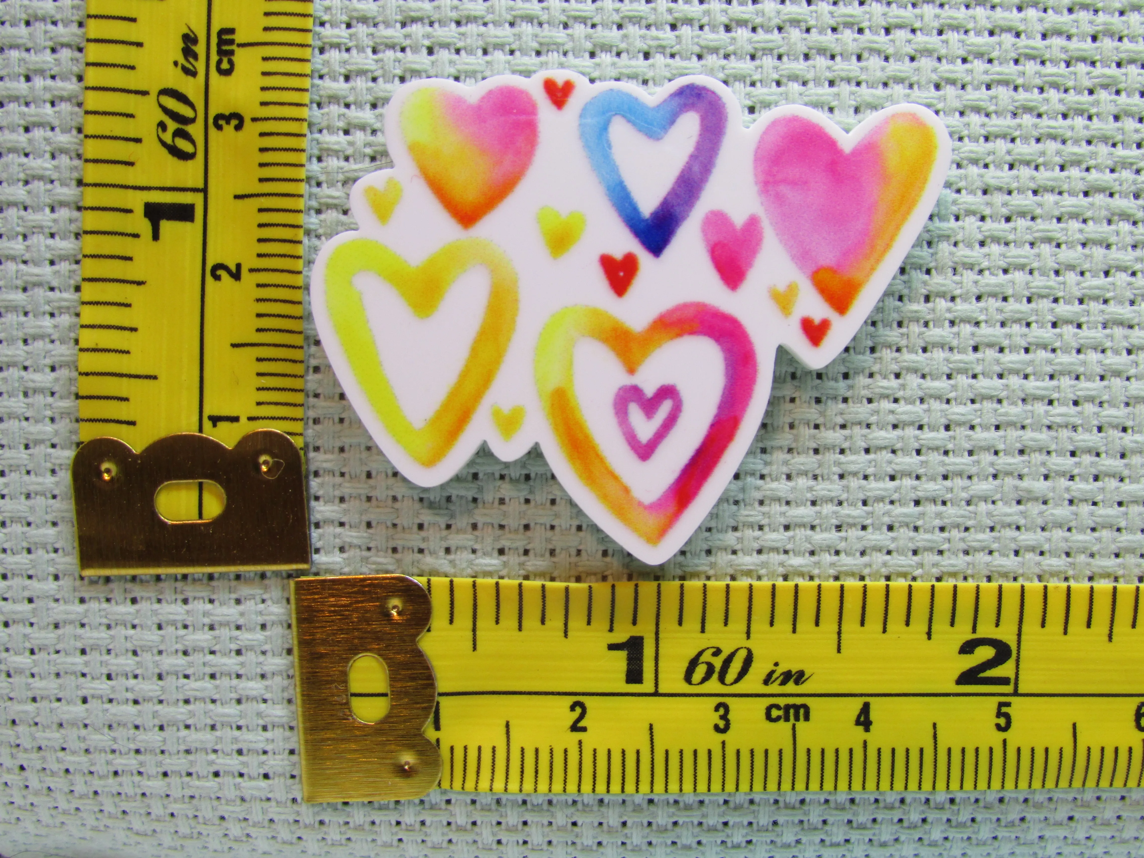 Colorful Valentines Hearts Needle Minder, Cover Minder, Magnet