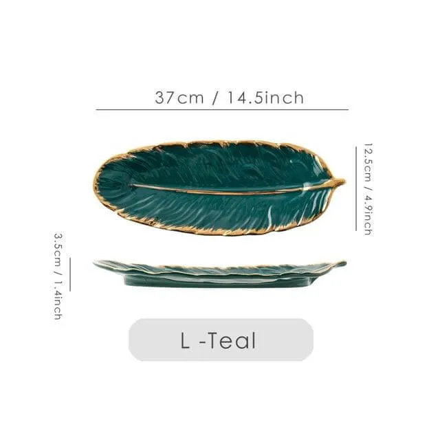 Creative Gold Color Ceramic Plate Set