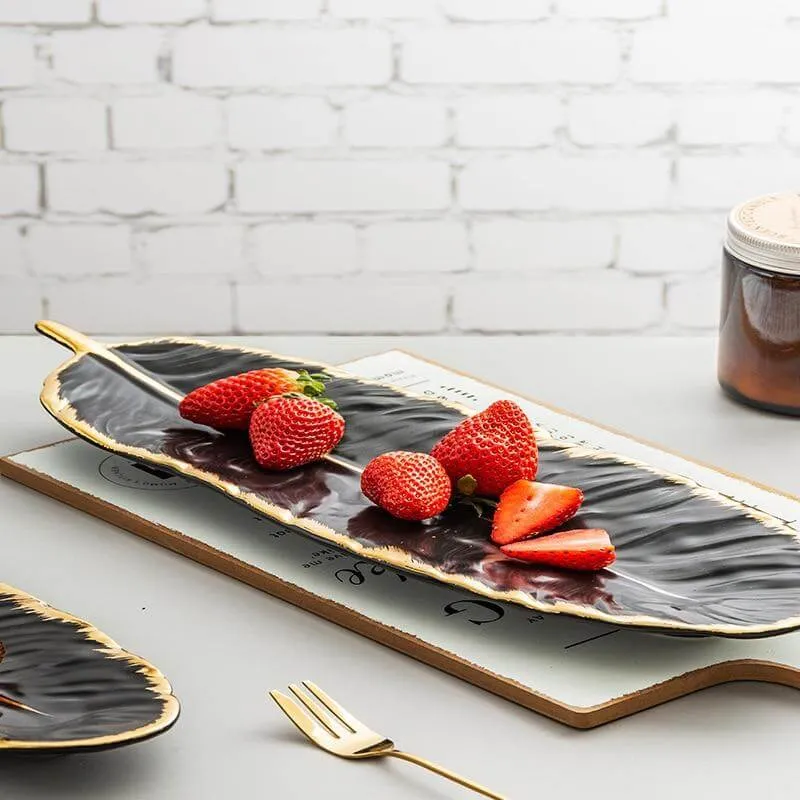 Creative Gold Color Ceramic Plate Set