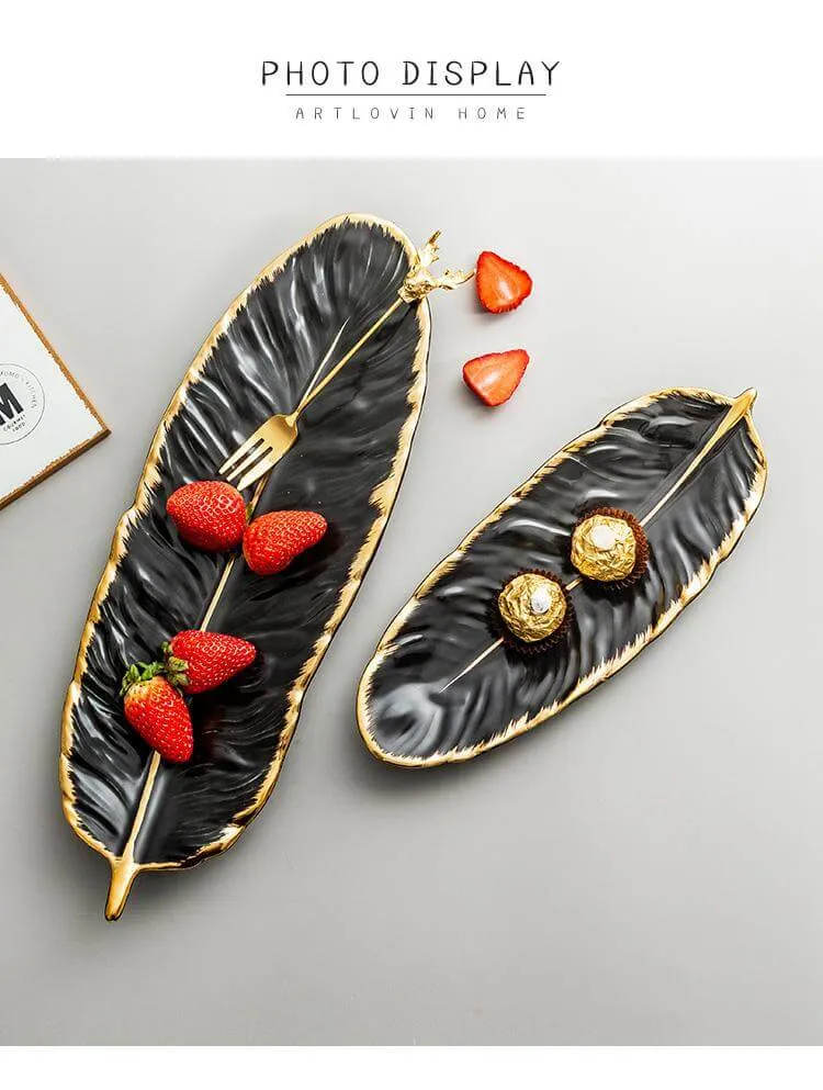 Creative Gold Color Ceramic Plate Set