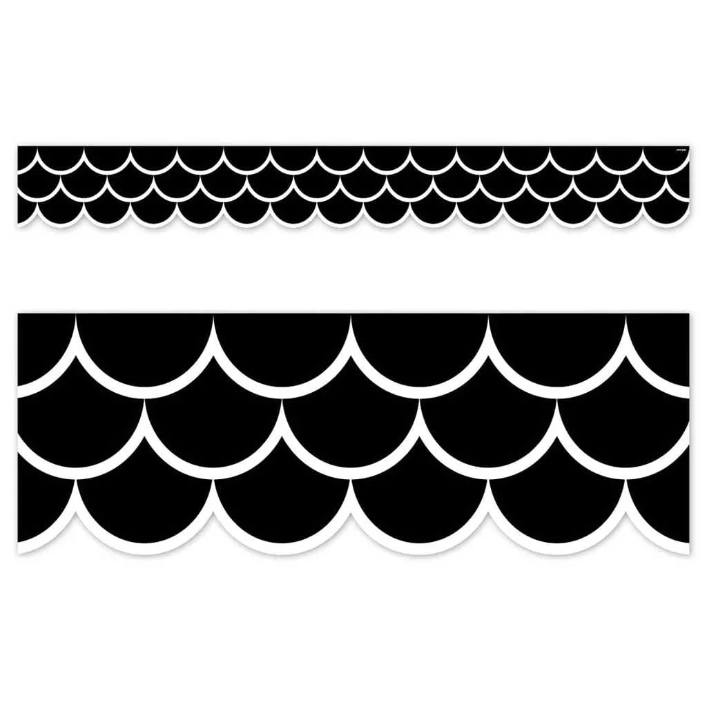 Creative Teaching Press Black and White Scallop Border Trim - 48'