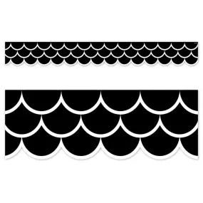 Creative Teaching Press Black and White Scallop Border Trim - 48'