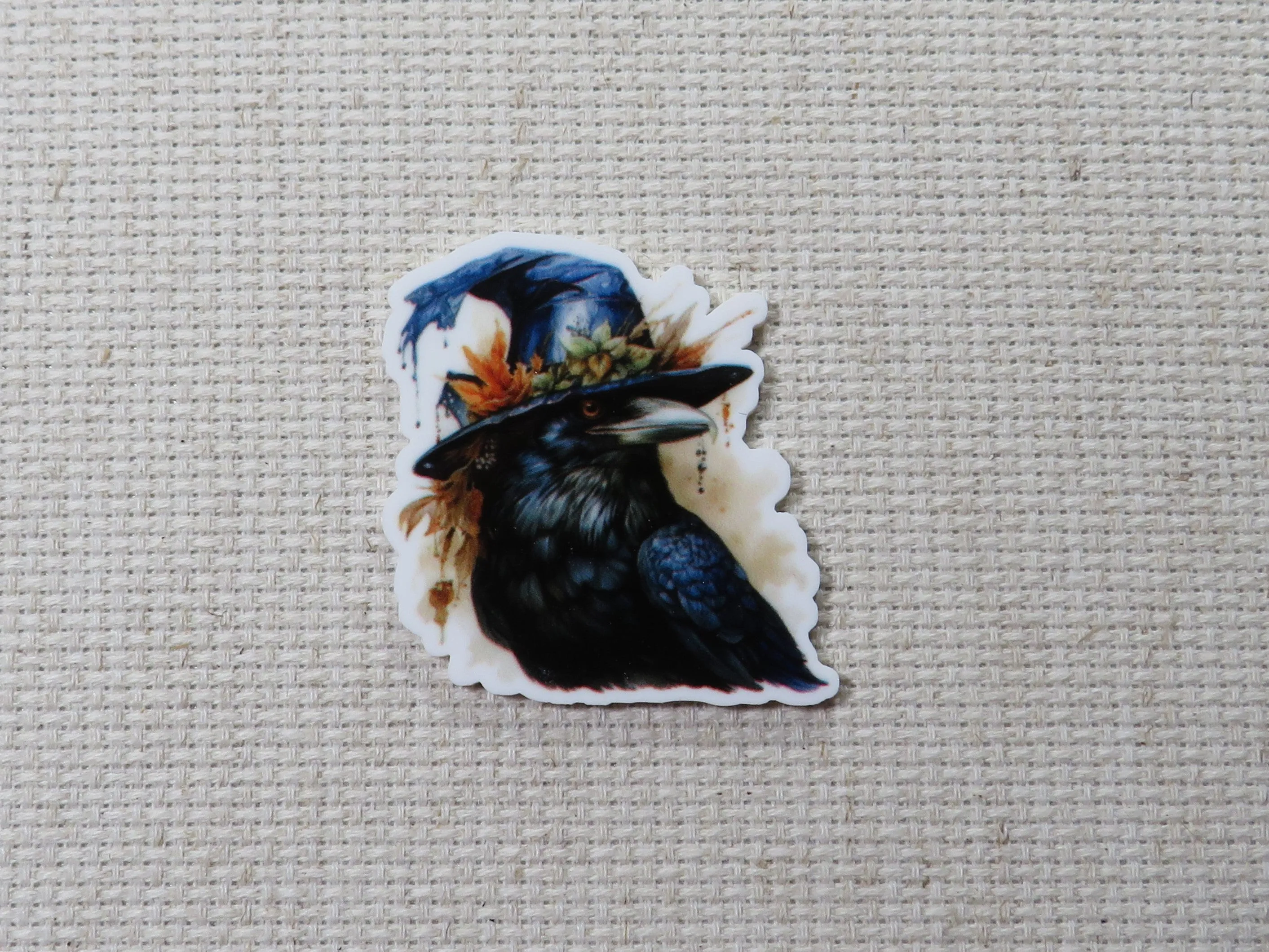 Crow with a Hat Needle Minder, Cover Minder, Magnet