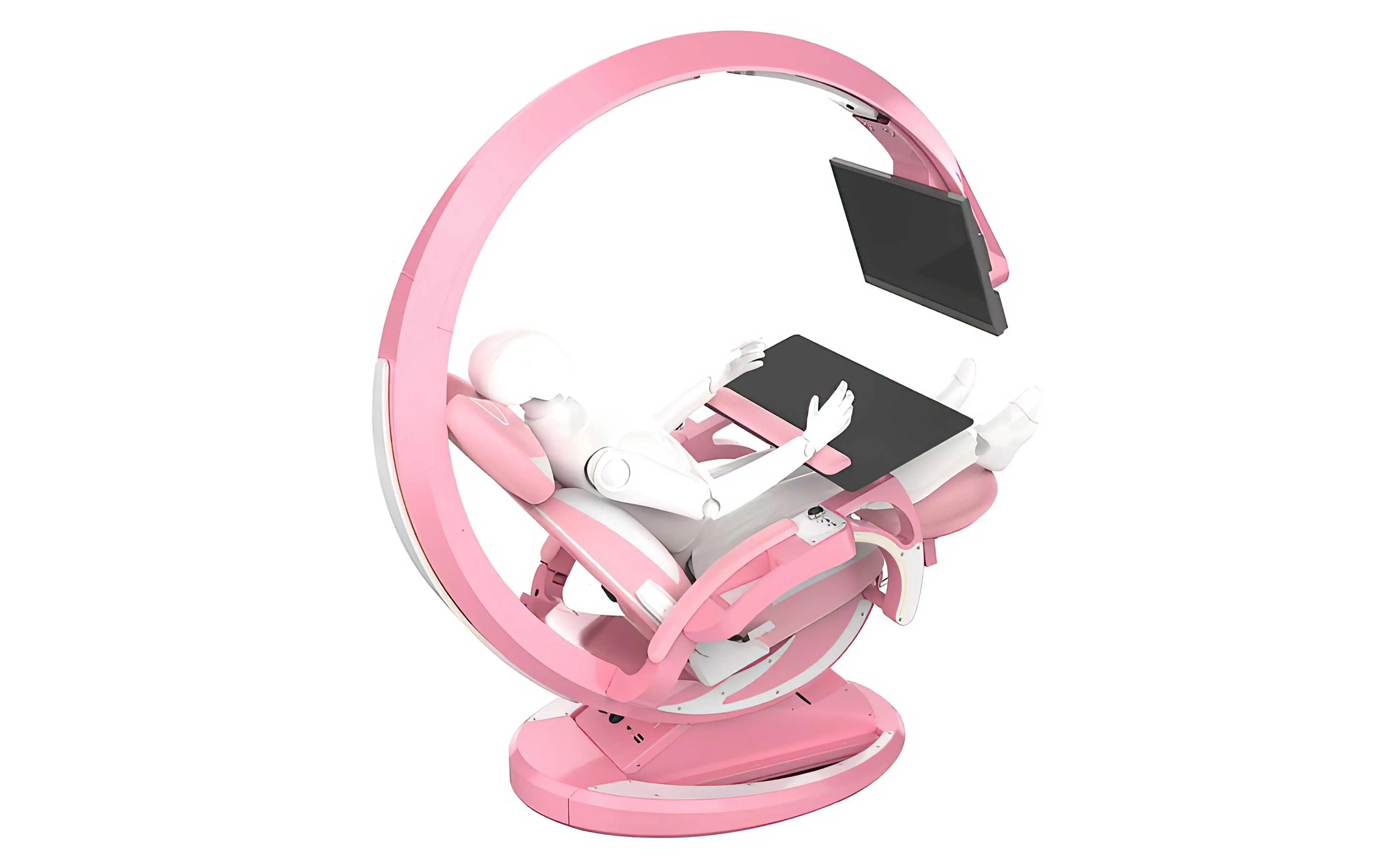 Crystal Pink Working And Gaming Station | All in one Working And Gaming Chair