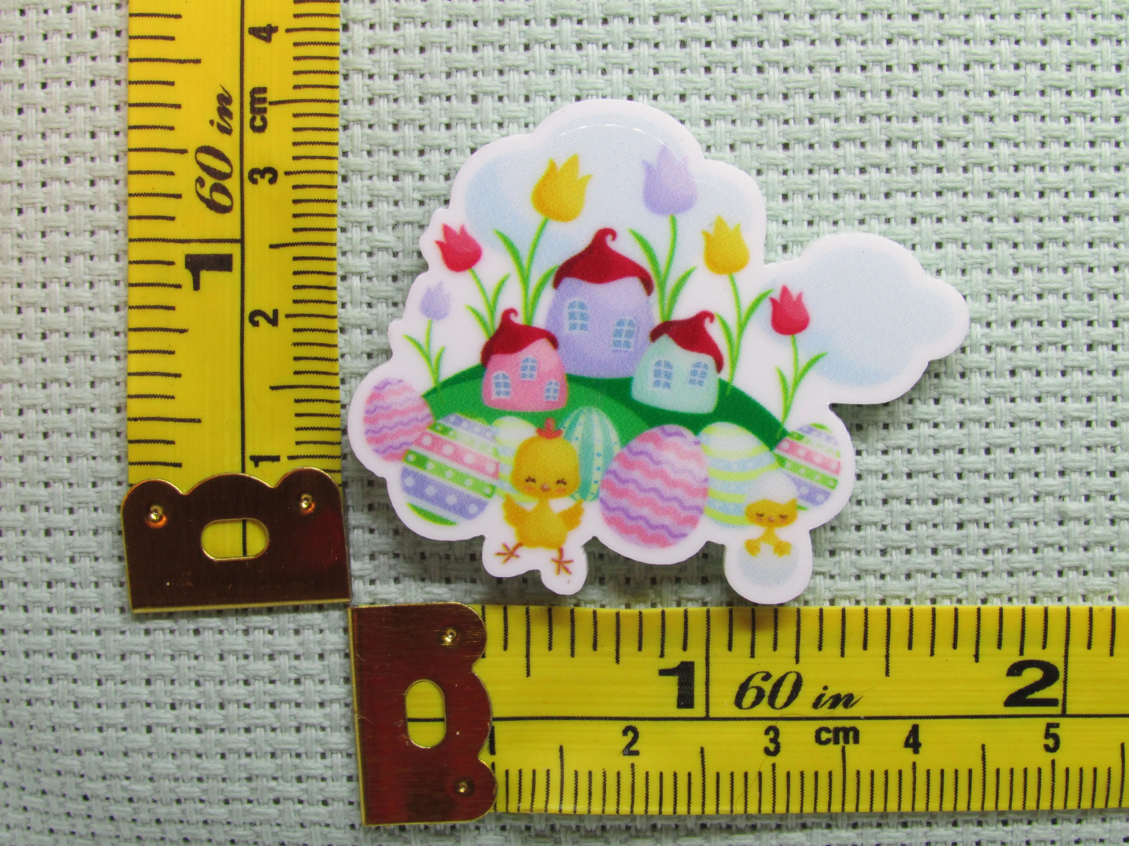 Cute Little Springtime/Easter City Needle Minder, Cover Minder, Magnet