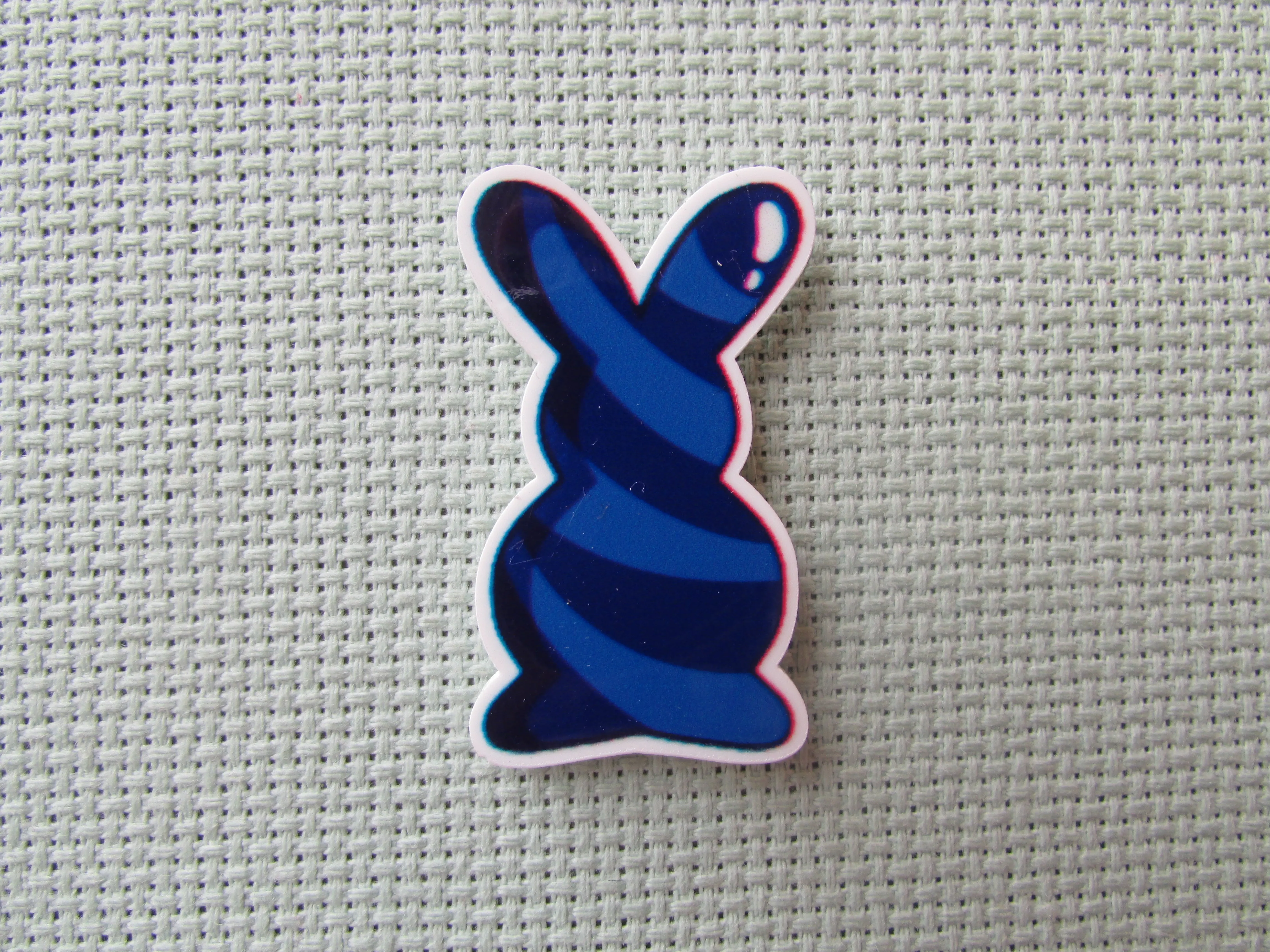 Dark Blue Swirl Bunny Needle Minder, Cover Minder, Magnet LAST ONE!