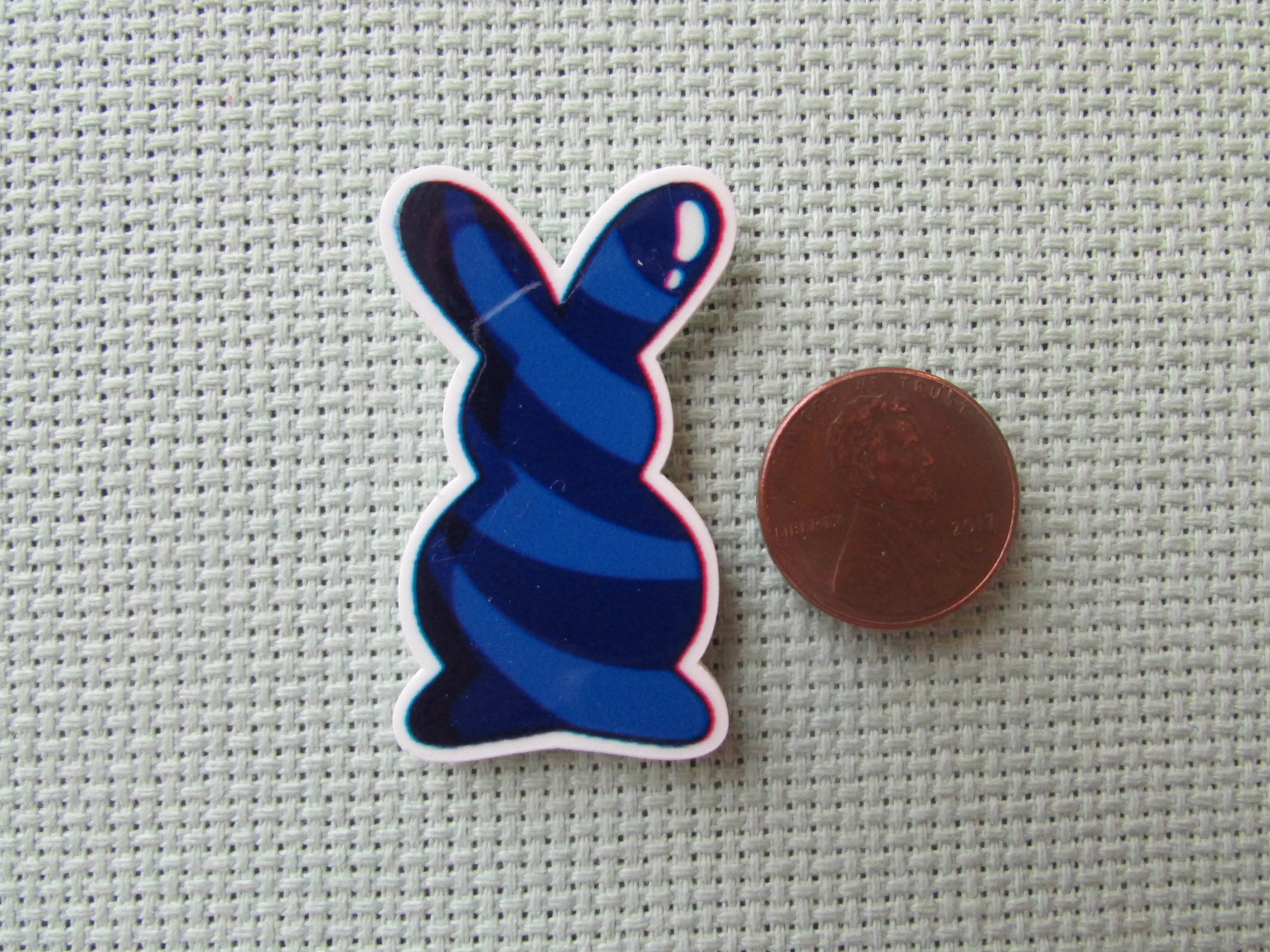 Dark Blue Swirl Bunny Needle Minder, Cover Minder, Magnet LAST ONE!