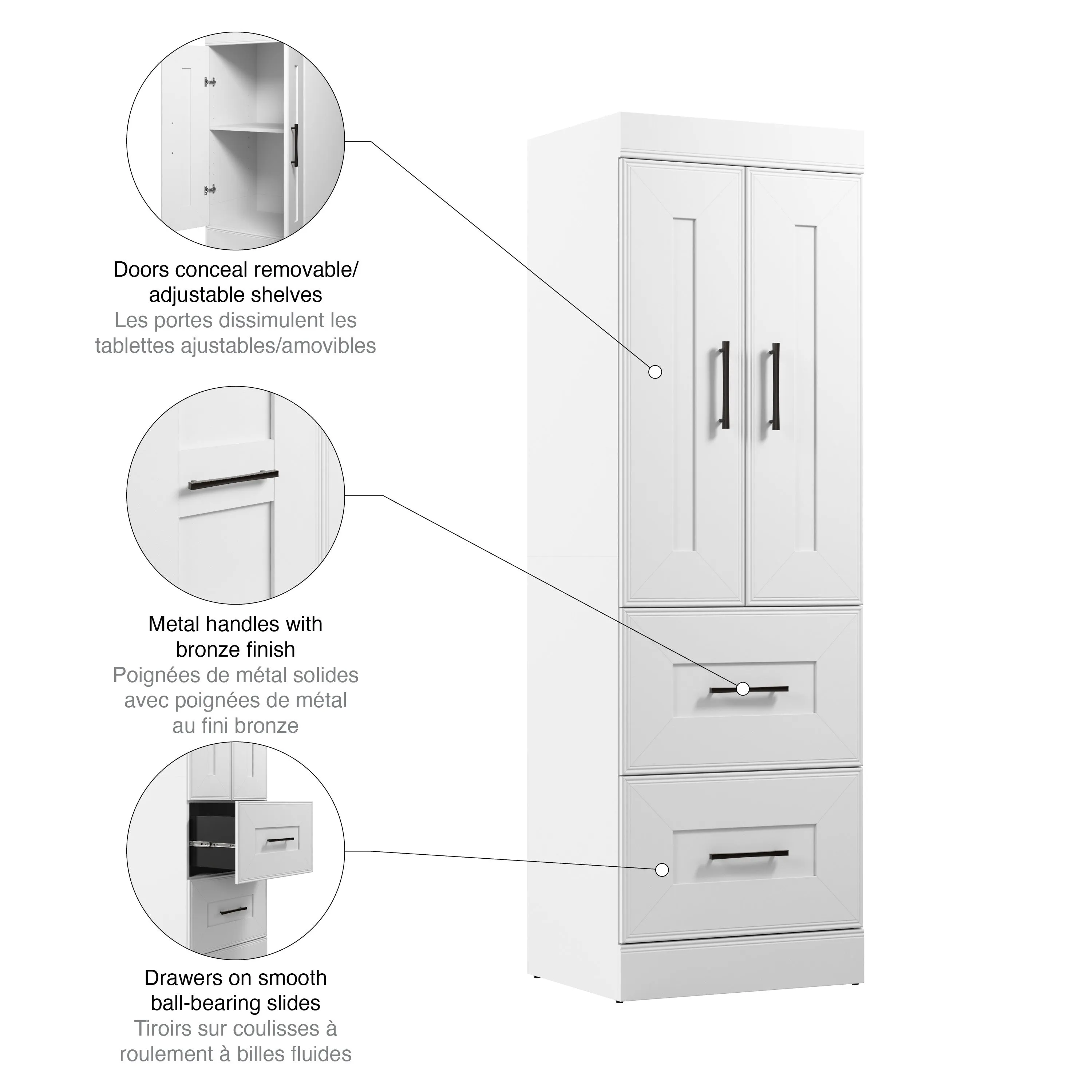 Edge 25W Wardrobe in White