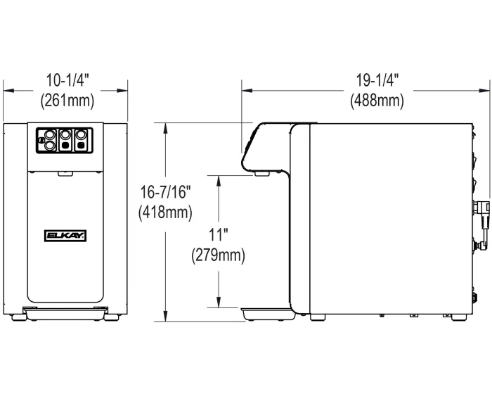 Elkay DSBSH130UVPC | Countertop Water Dispenser | Filtered, Refrigerated, Hot water