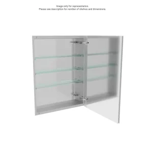 Emory & Bond Mirrored Medicine Cabinet with Double Sided Mirror, 24" W x 32" H x 4" D, 6 Shelves, 4 Hinges, Single Door