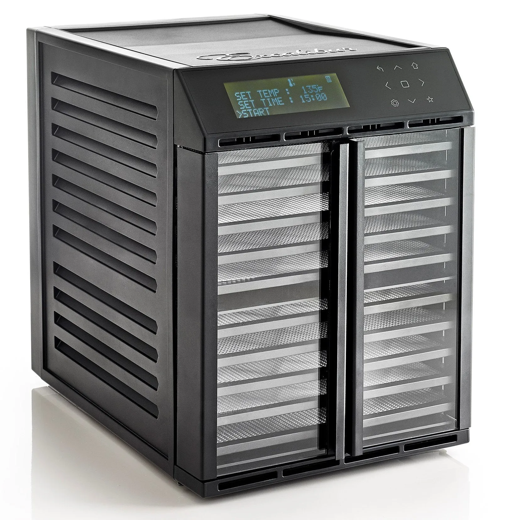 Excalibur RES10 10-Tray Electric Food Dehydrator with Smart Digital Controller With Two Drying Zones - Black