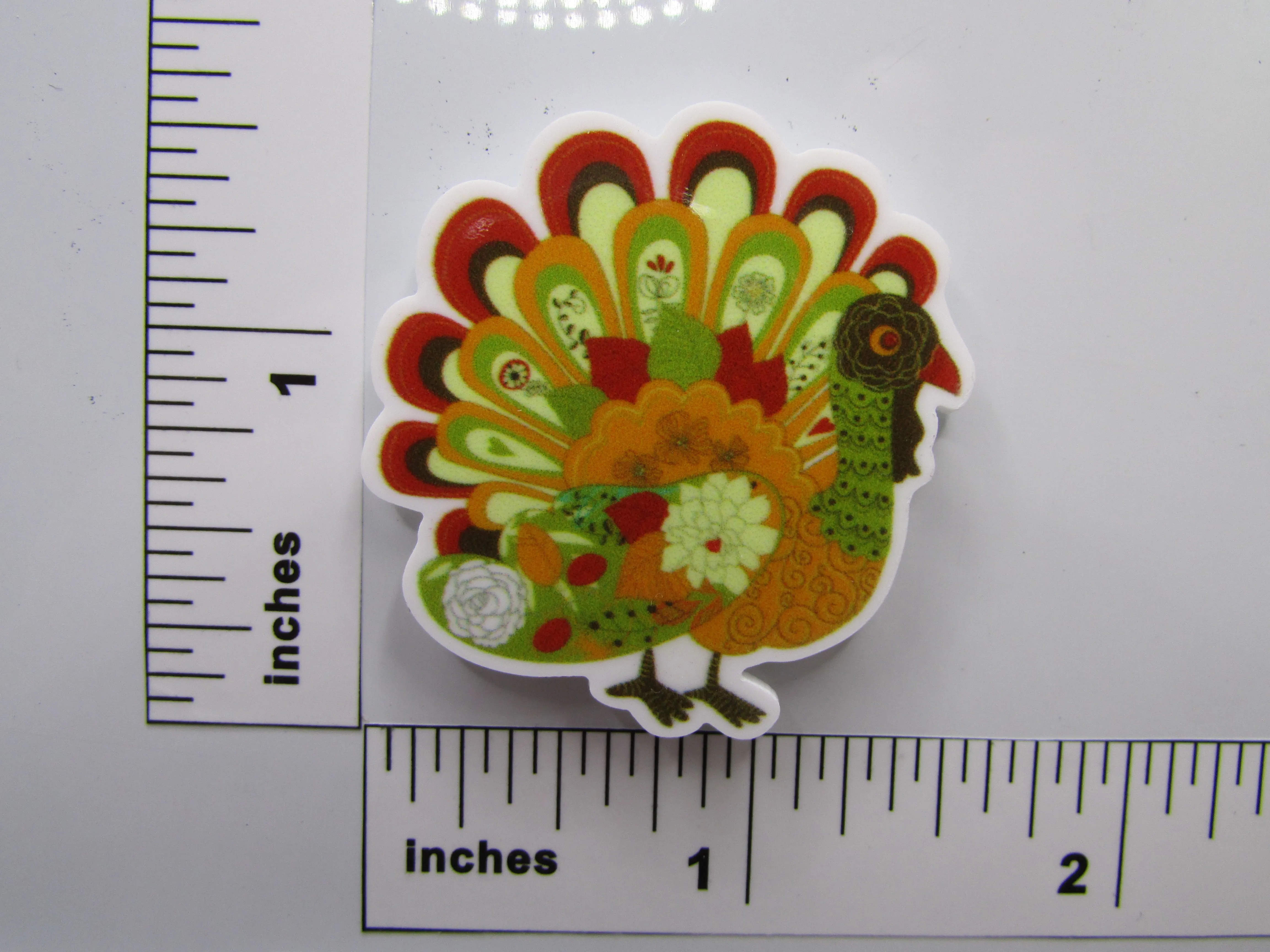 Flowery Turkey Needle Minder, Cover Minder, Magnet