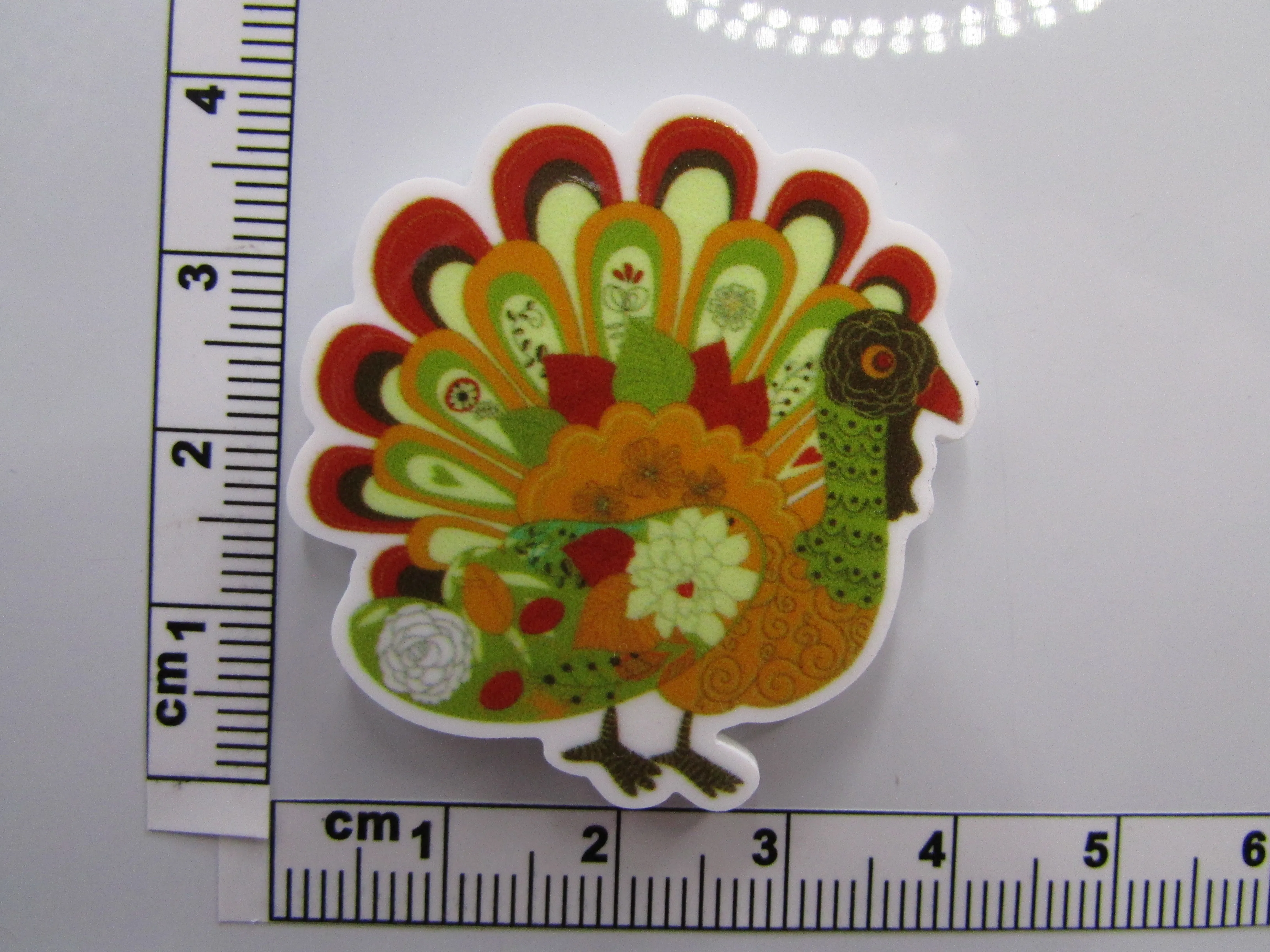 Flowery Turkey Needle Minder, Cover Minder, Magnet