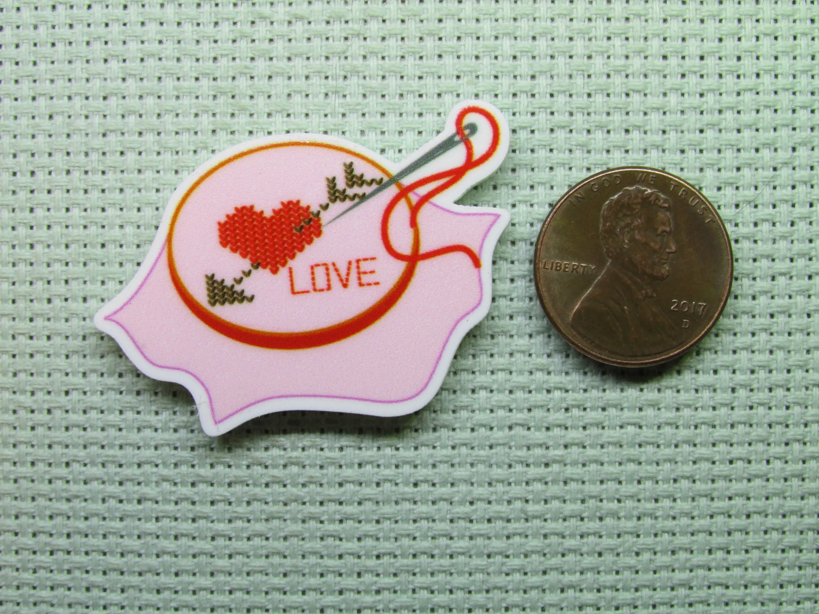 For the Love of Cross Stitch Needle Minder, Cover Minder, Magnet