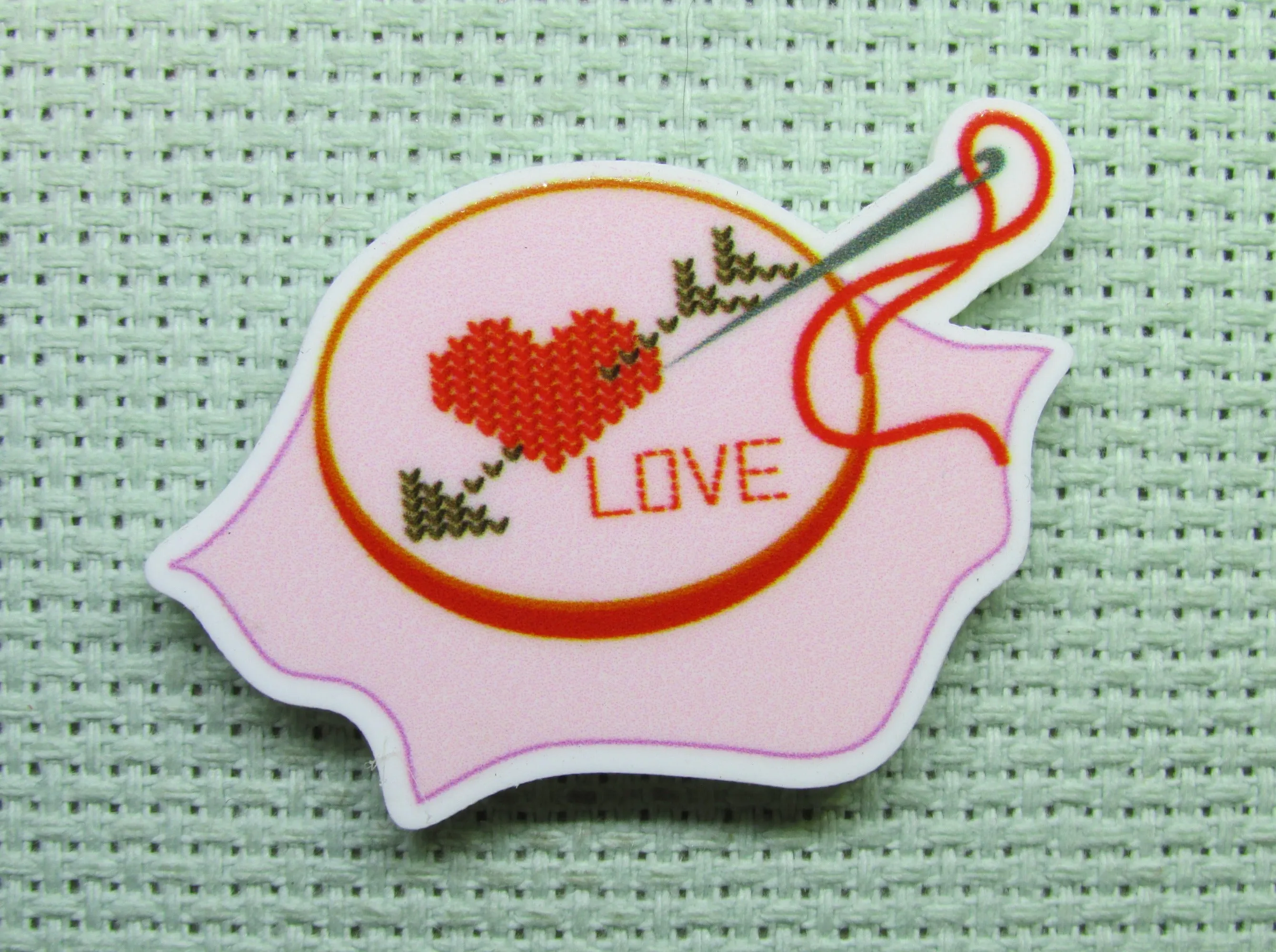 For the Love of Cross Stitch Needle Minder, Cover Minder, Magnet