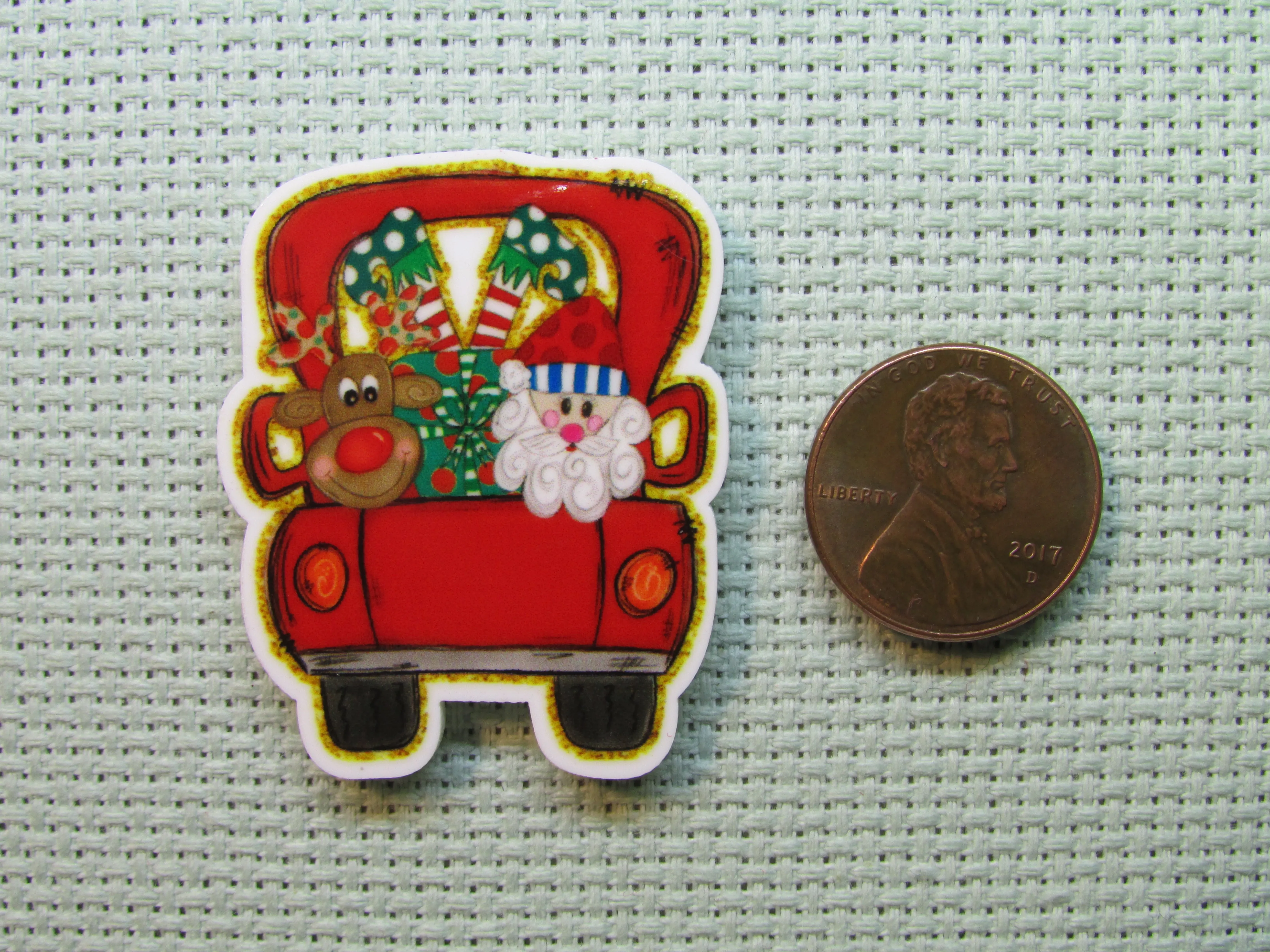 Fun Christmas Truck Needle Minder, Cover Minder, Magnet