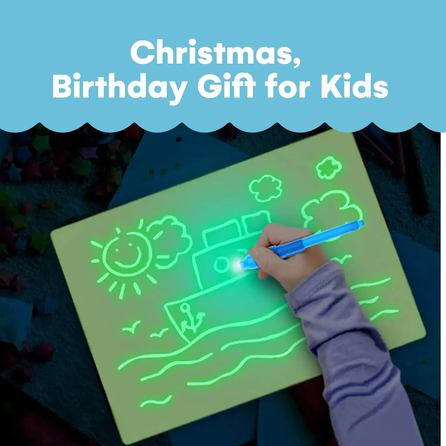 Fun Drawing Pad Board Glow In Dark With Light For Kids Painting Board Educational Toy