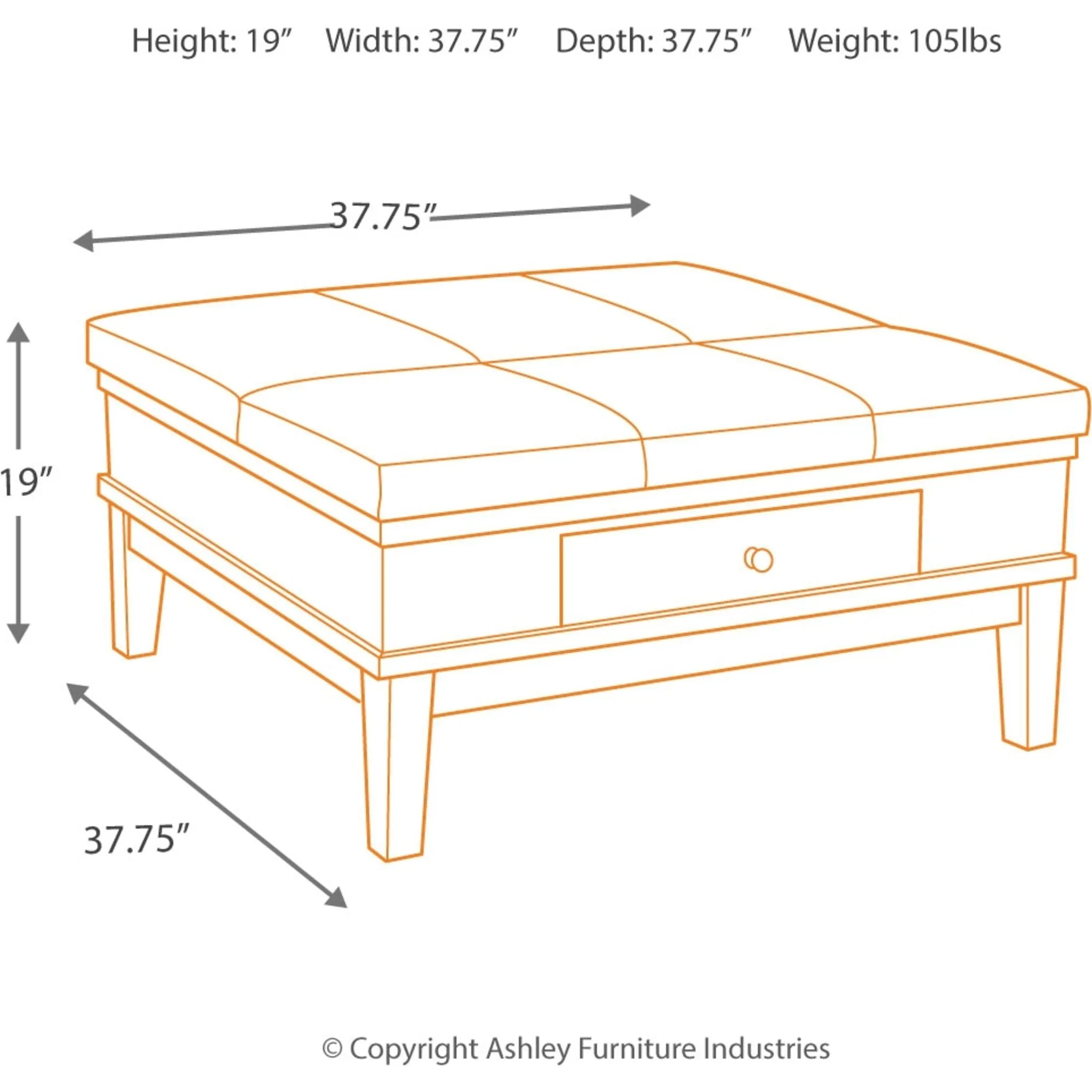 Gately Ottoman Cocktail Table