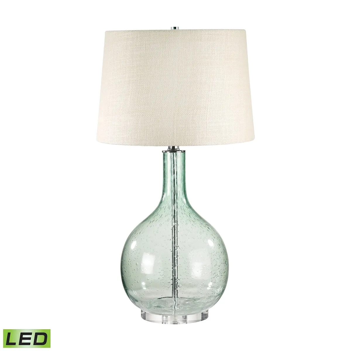 Glass 28" LED Table Lamp in Green