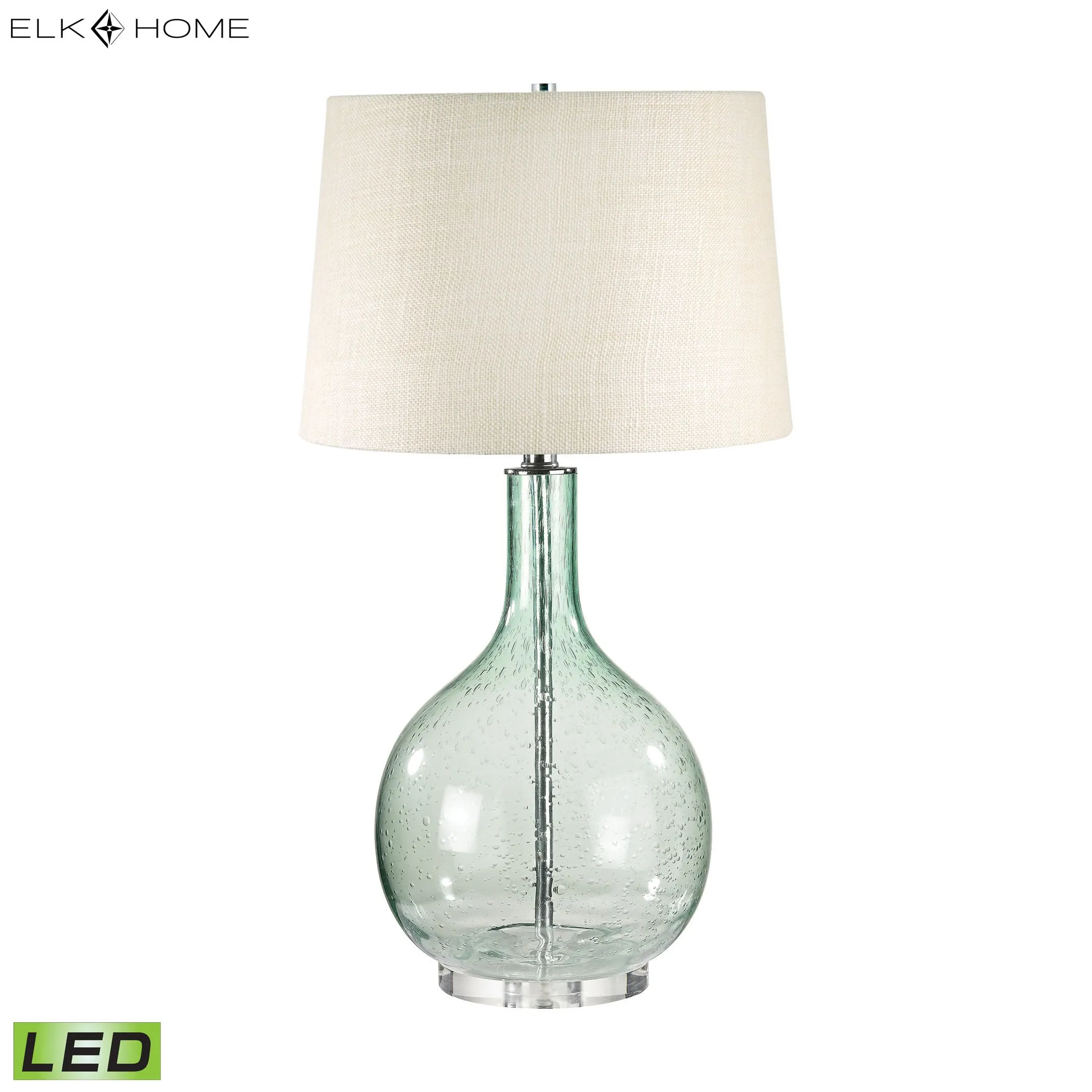 Glass 28" LED Table Lamp in Green