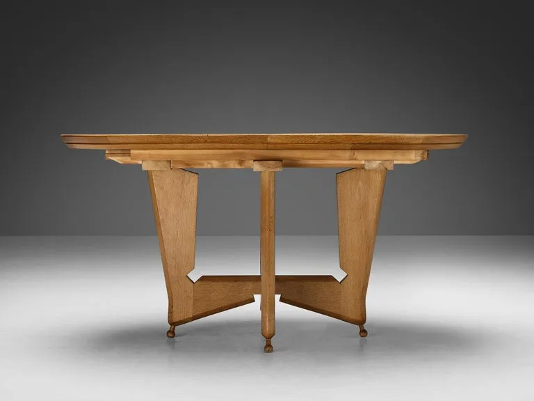 Guillerme & Chambron 'Victorine' Dining Table in Oak