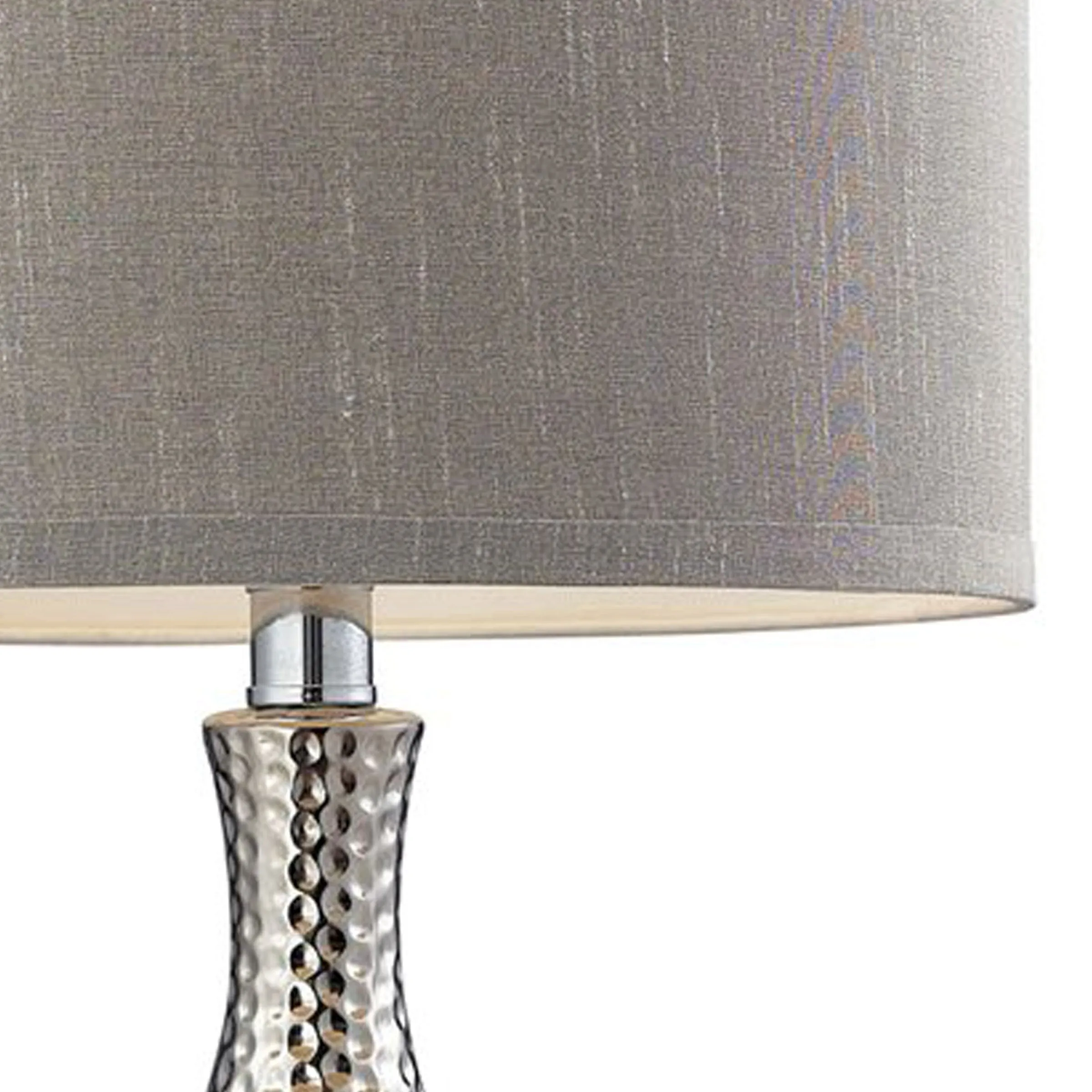 Hammered Chrome 21.5" Table Lamp in Chrome