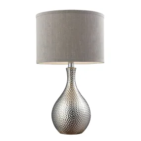 Hammered Chrome 21.5" Table Lamp in Chrome