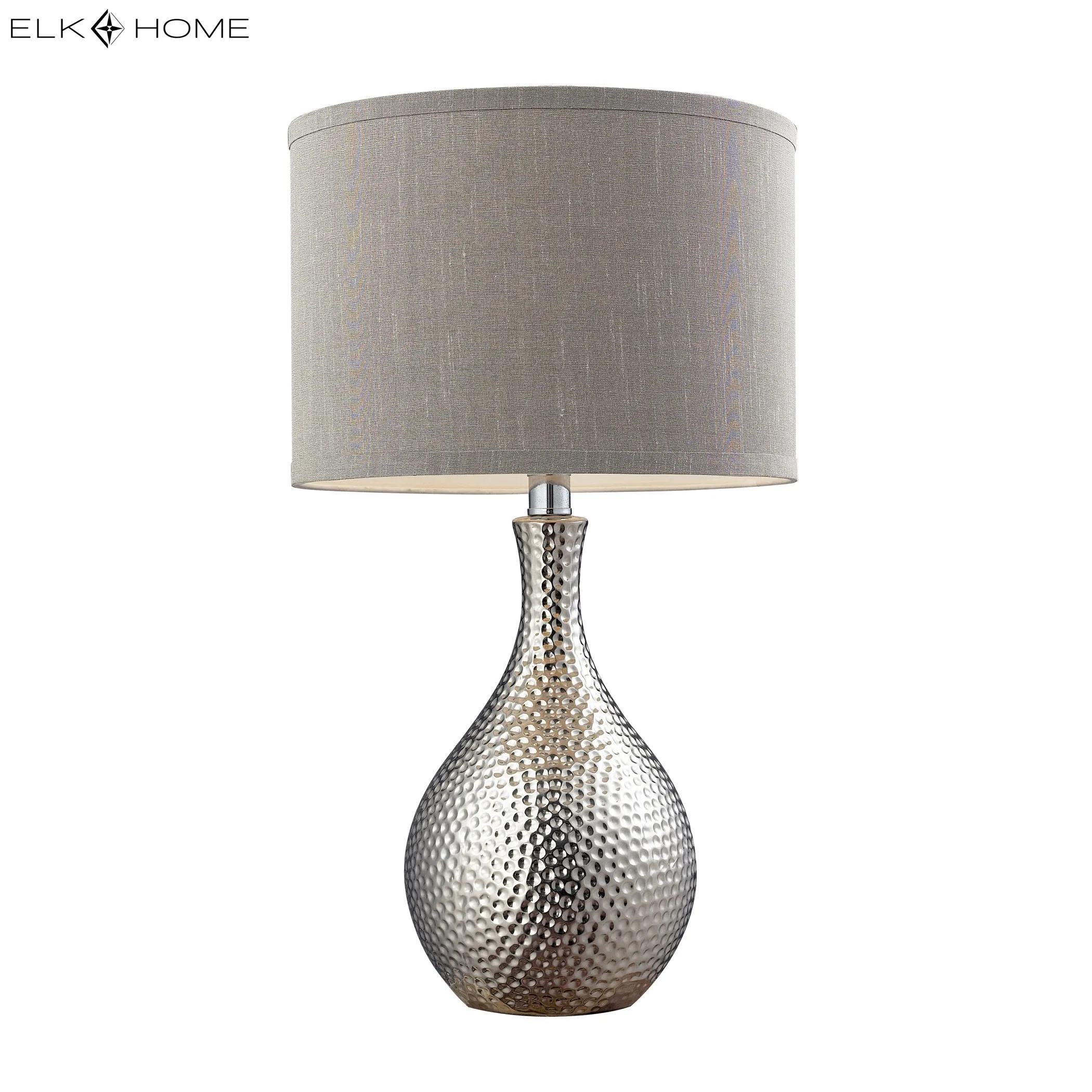 Hammered Chrome 21.5" Table Lamp in Chrome