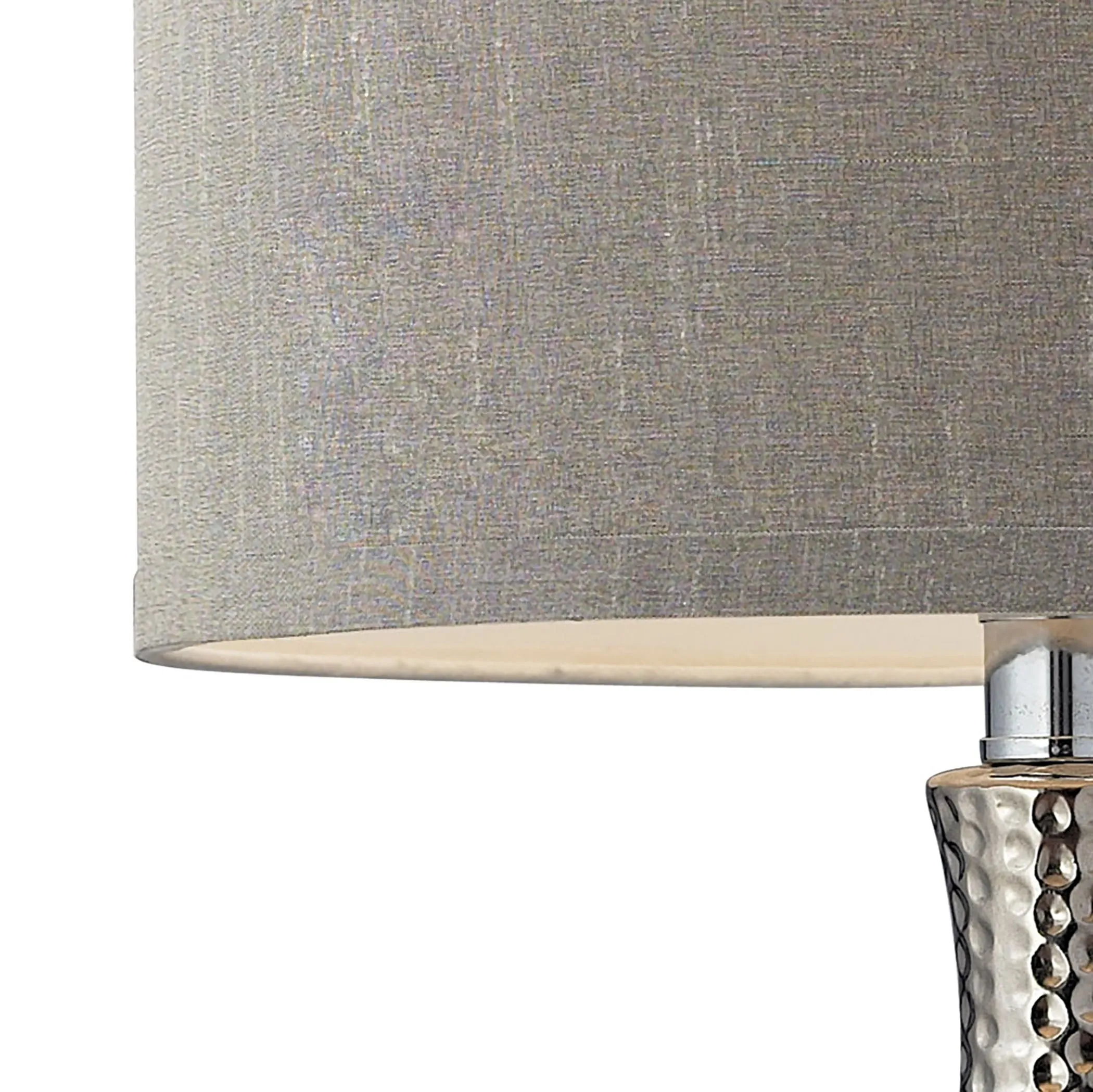 Hammered Chrome 21.5" Table Lamp in Chrome