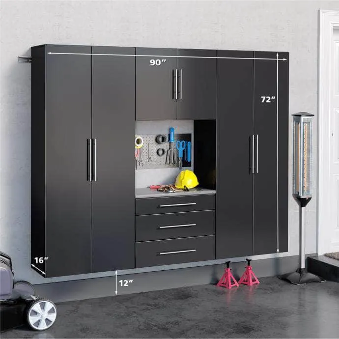 HangUps 90 inch Storage Cabinet 4 Piece Set G - Available in 3 Colours