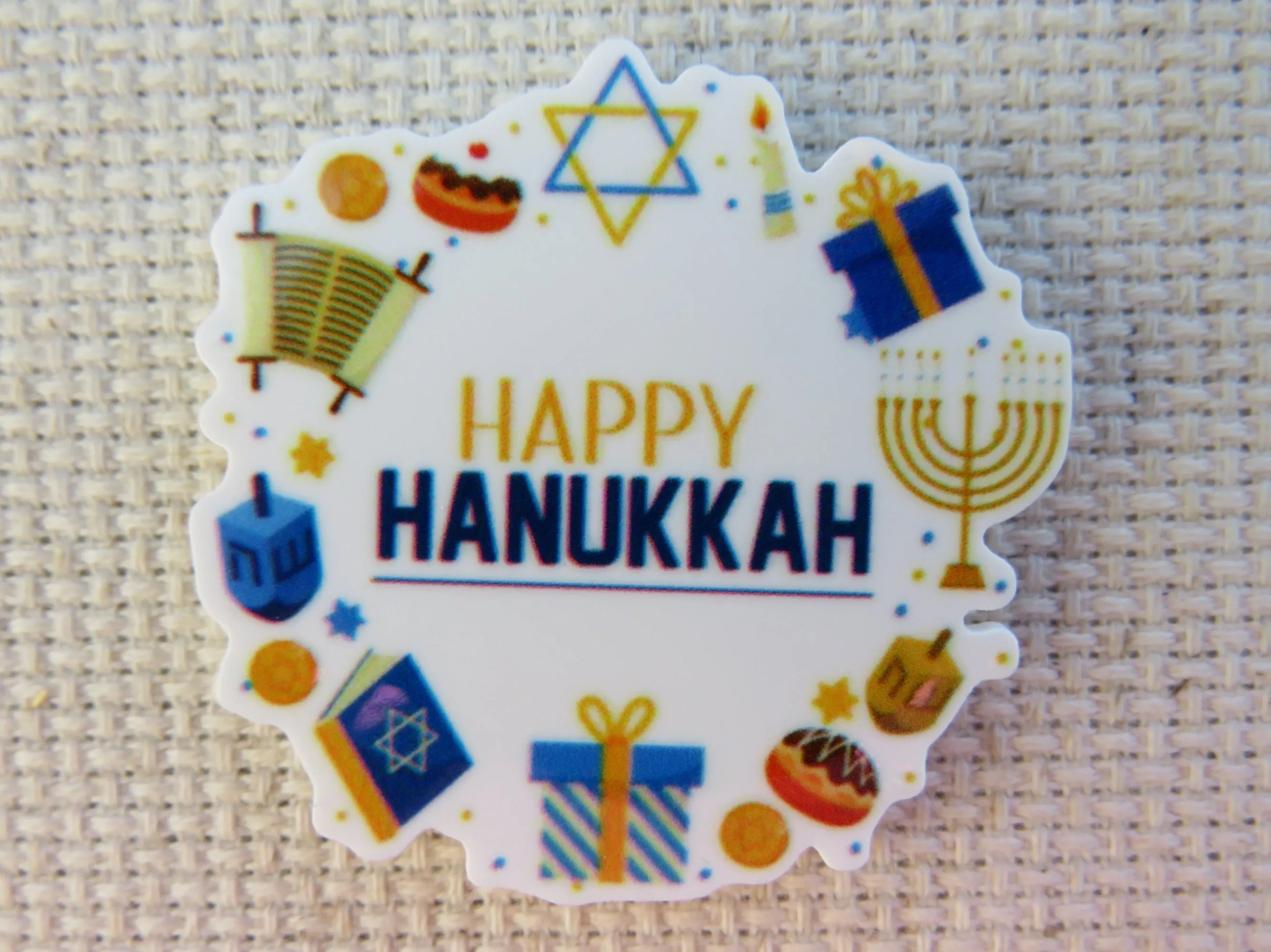 Happy Hanukkah Needle Minder, Cover Minder, Magnet LAST ONE!