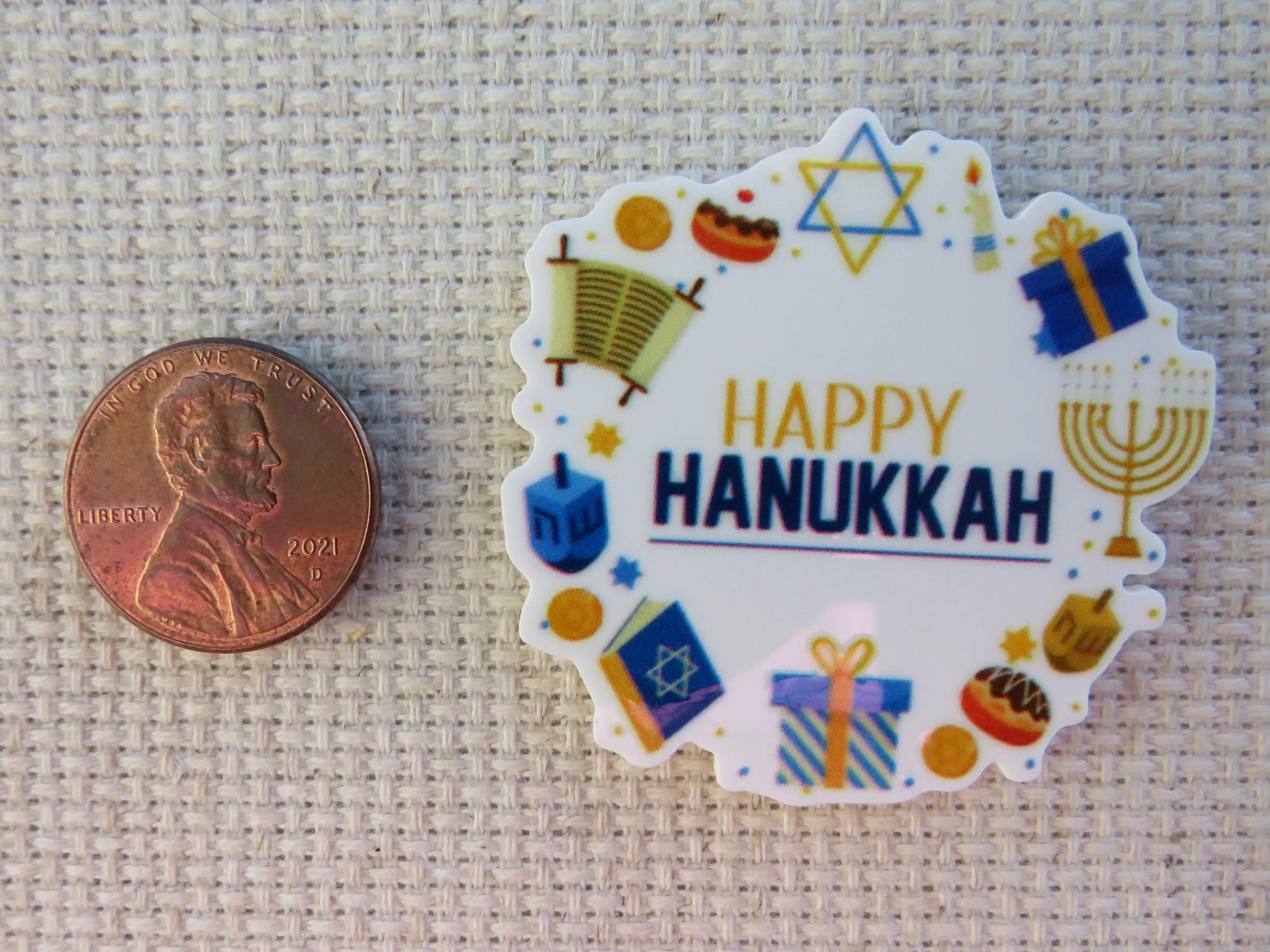 Happy Hanukkah Needle Minder, Cover Minder, Magnet LAST ONE!