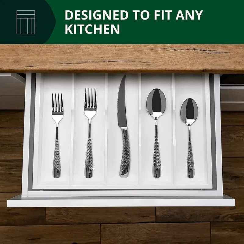 Hilldeer Flatware & Kitchen Utensils Drawer Organizer