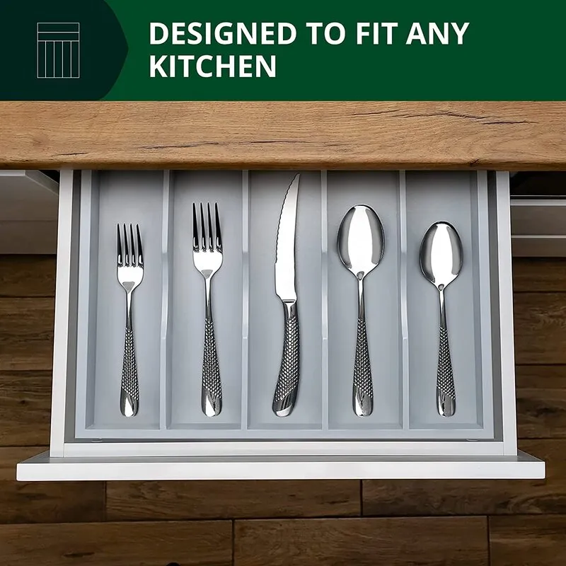 Hilldeer Flatware & Kitchen Utensils Drawer Organizer