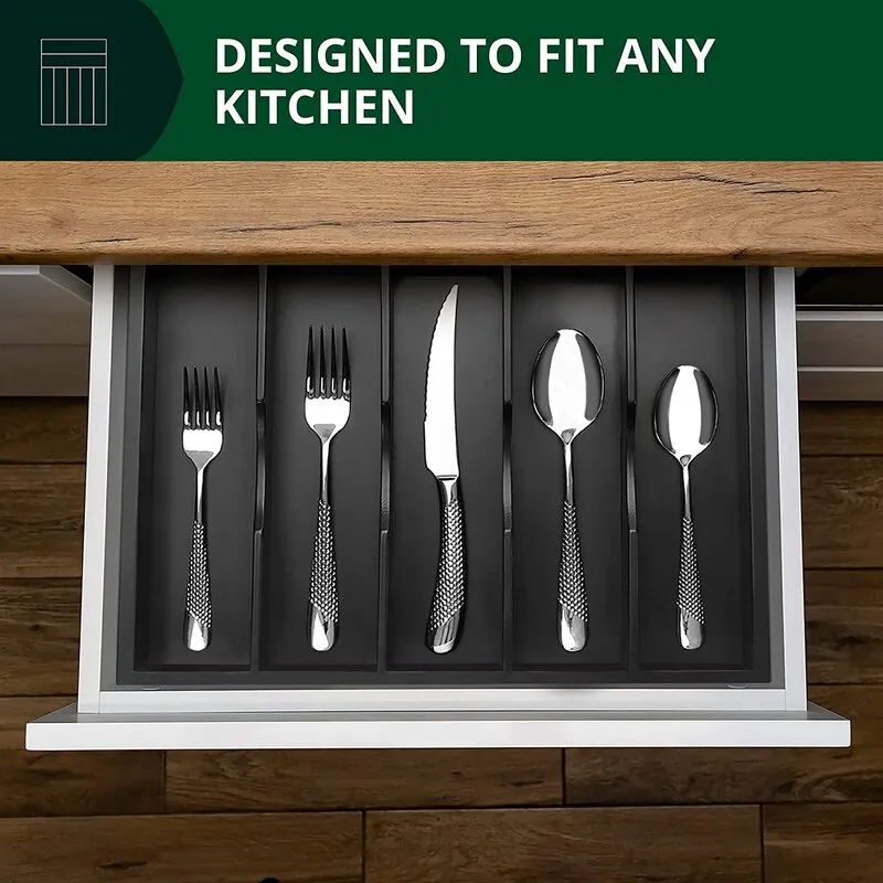 Hilldeer Flatware & Kitchen Utensils Drawer Organizer