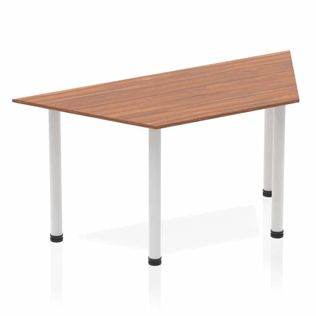 Impulse Trapezium Table 1600x800mm with Post Leg - MFC Material, Self-Assembly, 5-Year Guarantee, Multiple Frame Colors