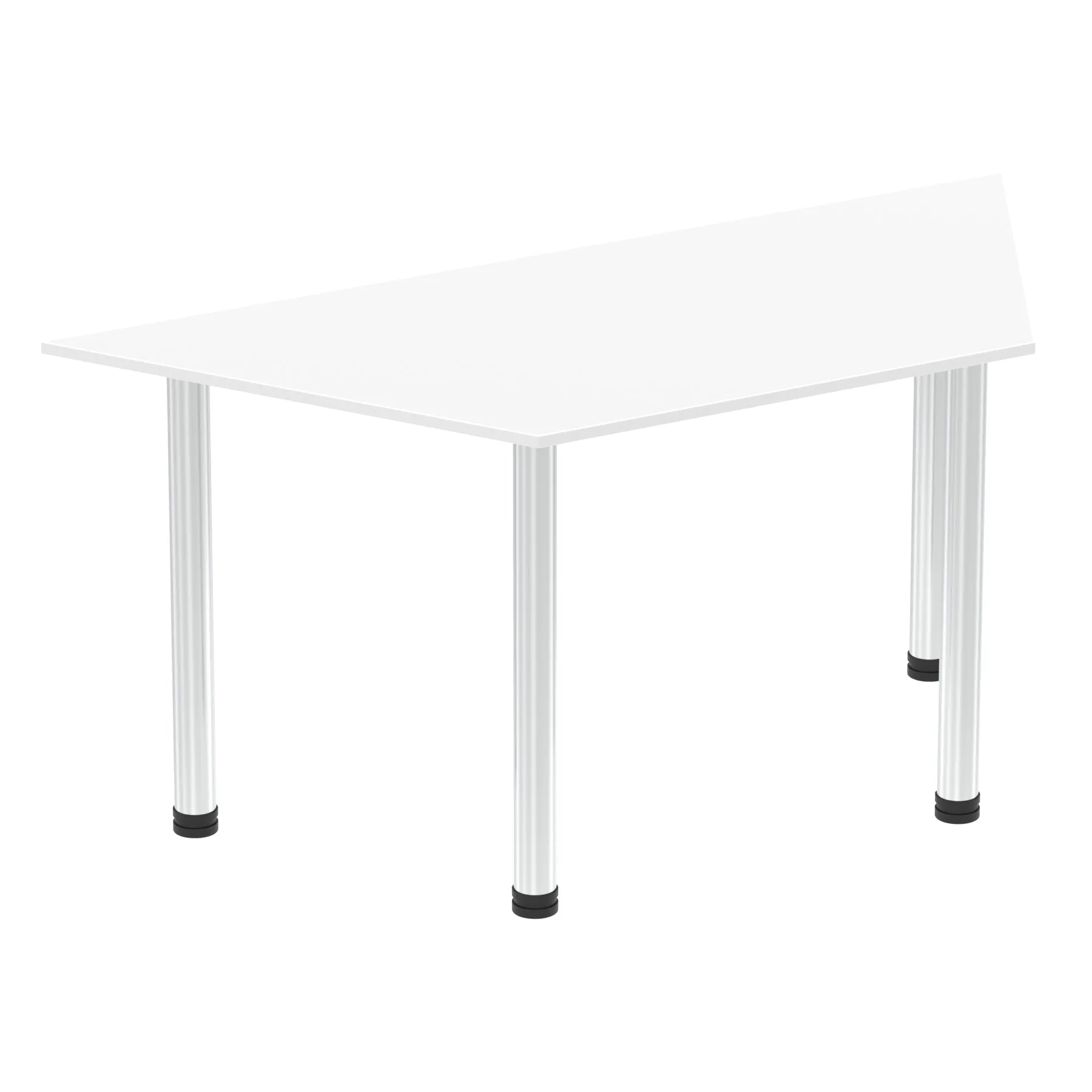 Impulse Trapezium Table 1600x800mm with Post Leg - MFC Material, Self-Assembly, 5-Year Guarantee, Multiple Frame Colors