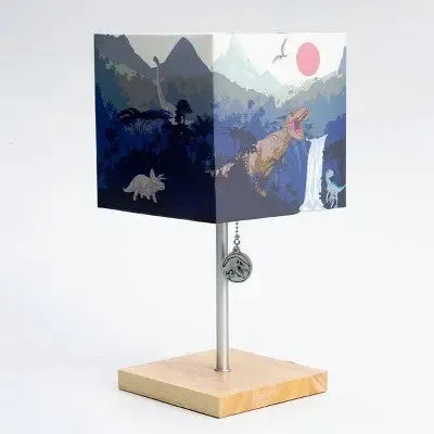 Jurassic Park Desk Table Lamp (Includes LED Light Bulb) Wooden Base with 3D