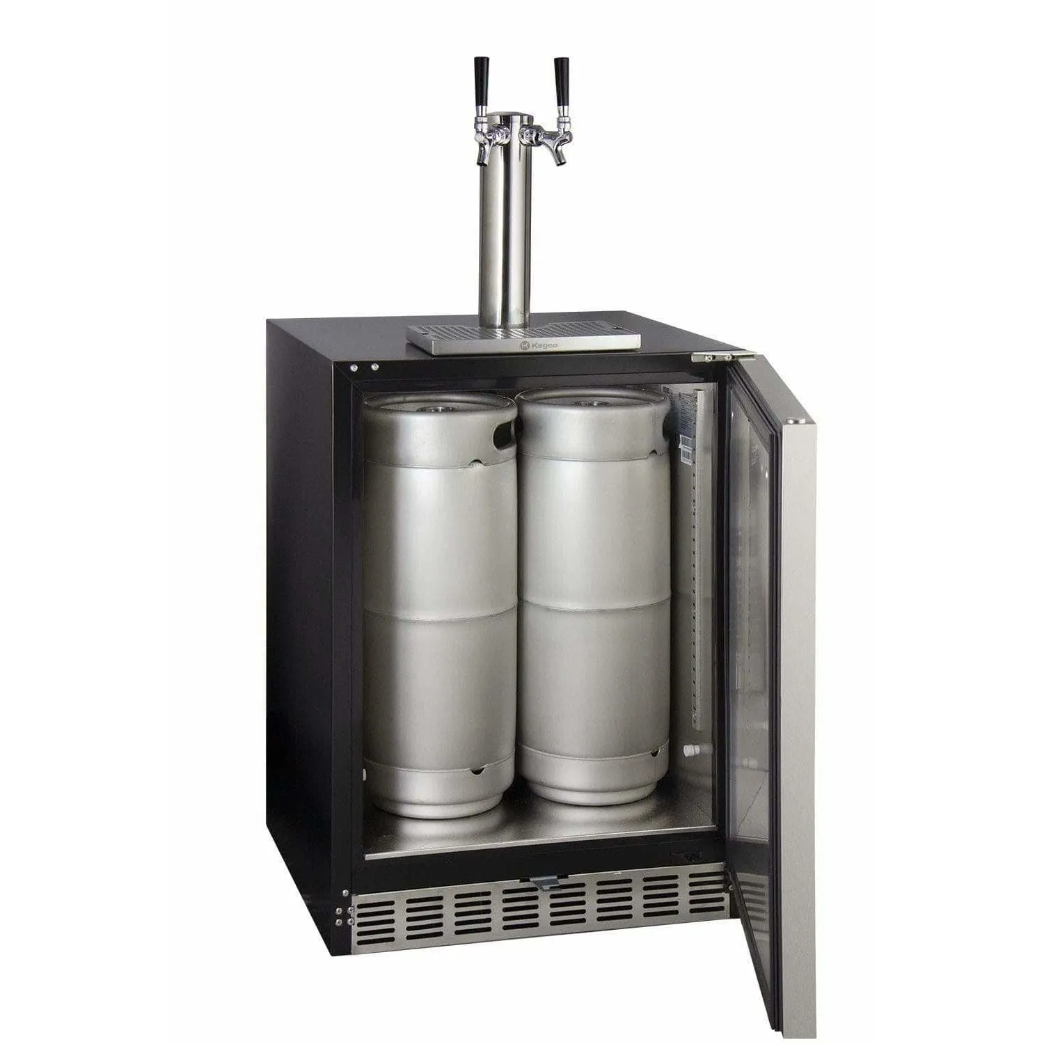 Kegco 24" Wide Dual Tap Stainless Steel Built-In Left Hinge ADA with Kit Kegerator HK48BSA-L-2