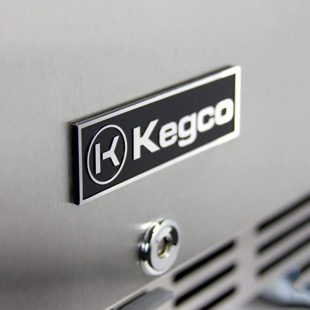 Kegco 24" Wide Dual Tap Stainless Steel Built-In Left Hinge ADA with Kit Kegerator HK48BSA-L-2