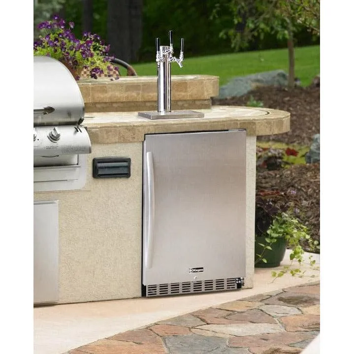 Kegco 24" Wide Single All Stainless Steel Outdoor Built-In Left Hinge with Kit  Kegerator HK38SSU-L-1