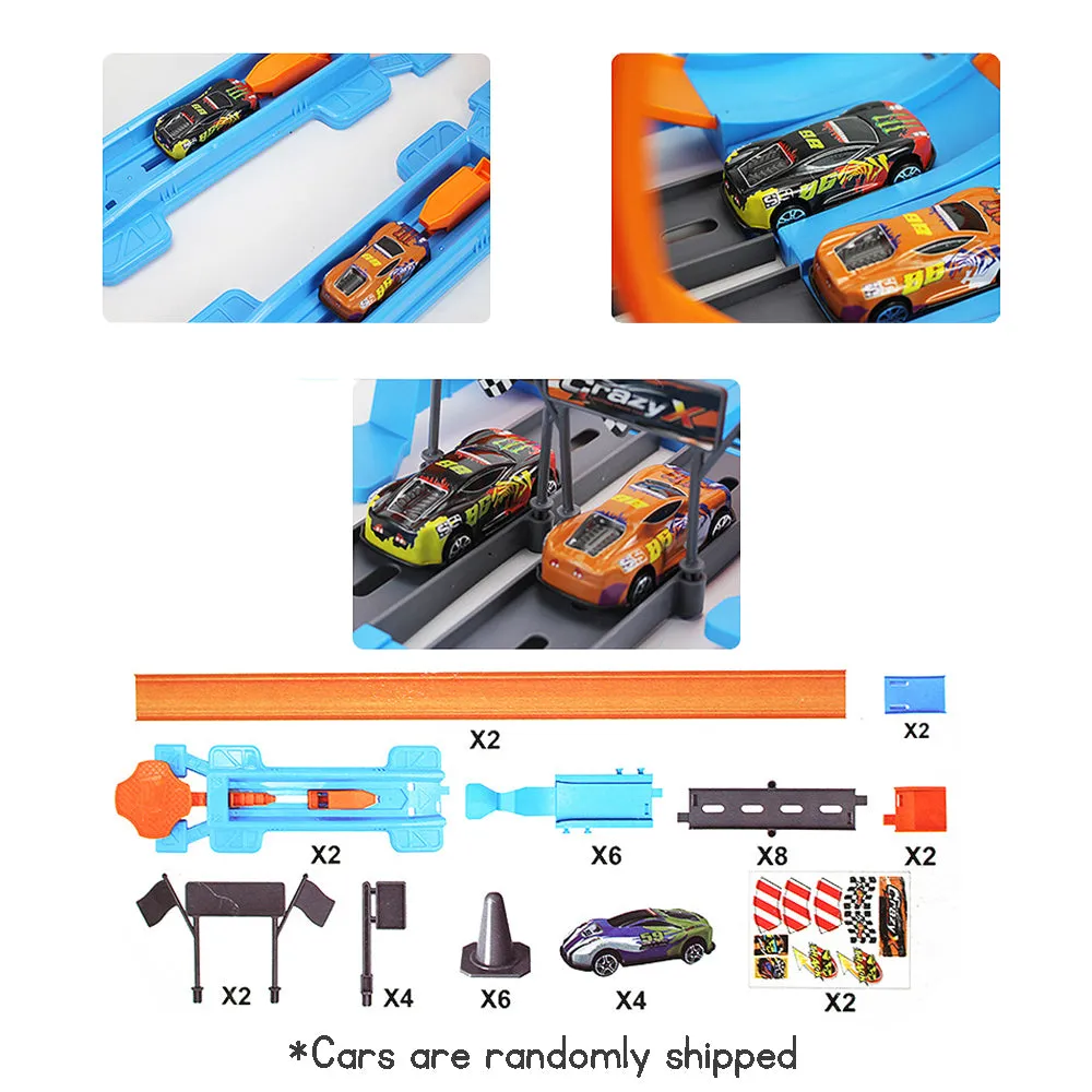 Kid's Track Racing Game Dual Player Competitive Racing Game for Boys ABS Safe Material Boy's Birthday Gift