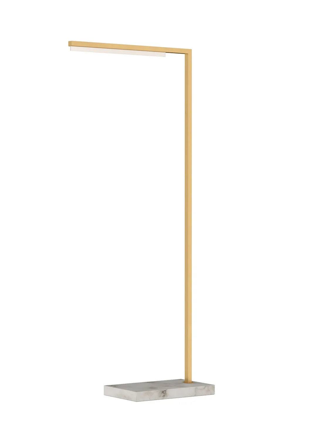 LED Floor Lamp from the Klee Collection in Natural Brass/White Marble Finish by Visual Comfort Modern