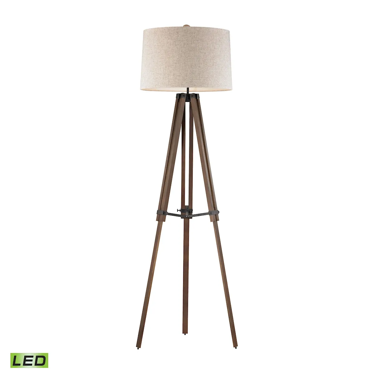 LED Floor Lamp from the Wooden Brace Collection in Walnut Finish by ELK Home